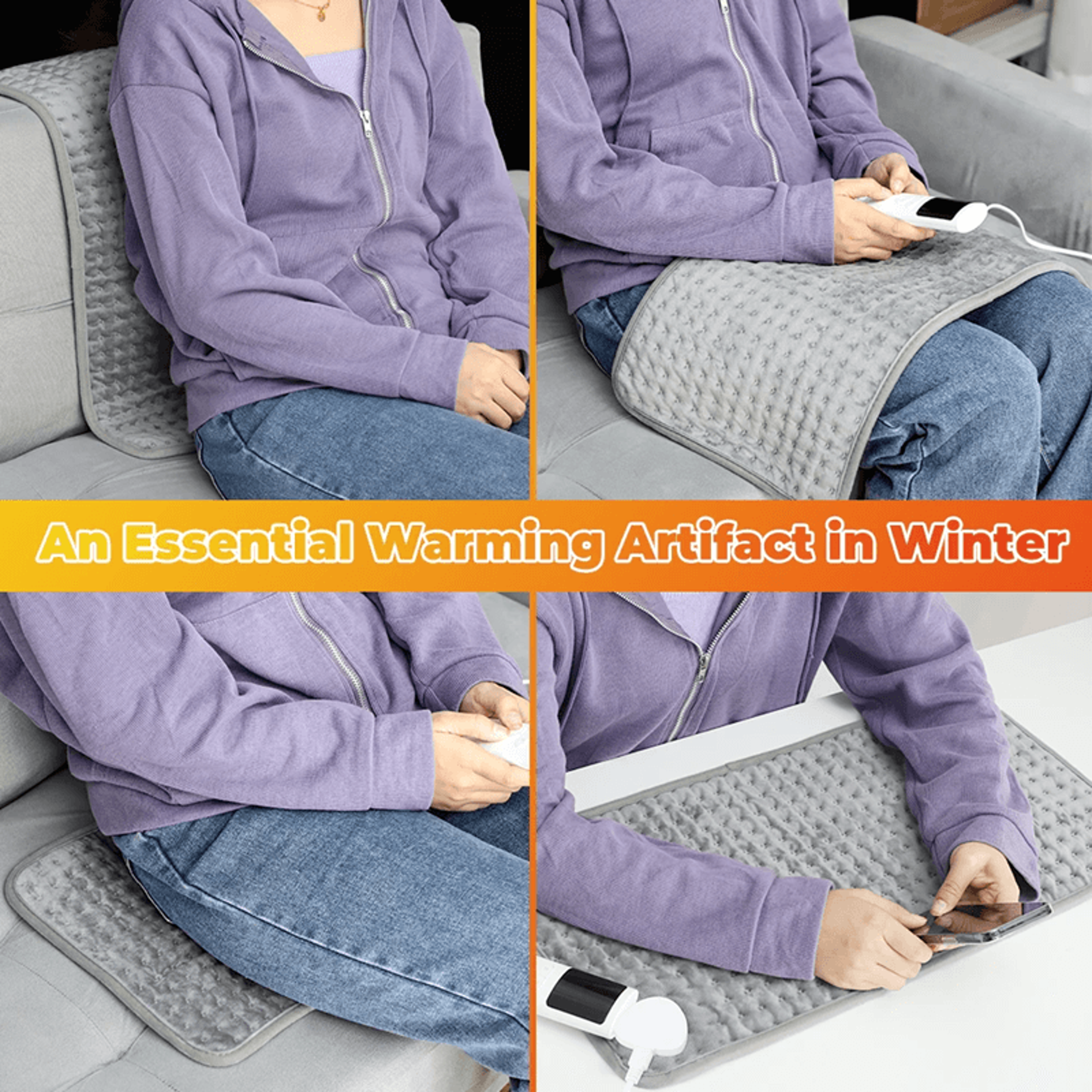 Electric Heating Pad For Back Pain And Menstrual Cramps With Adjustable Thermostat 1