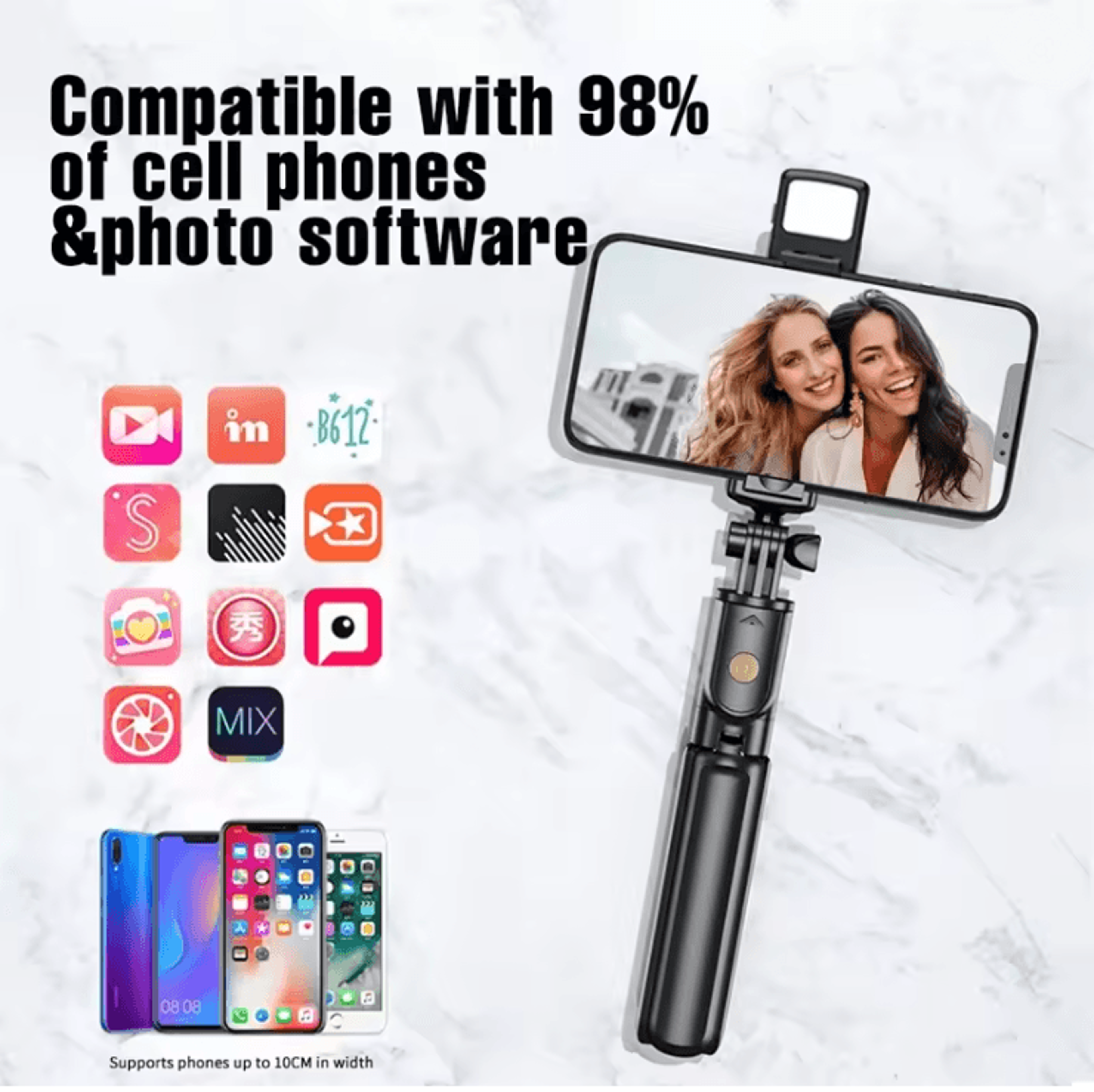Flexible 360 Degree Selfie Stick Tripod With Wireless Remote And Phone Holder 1