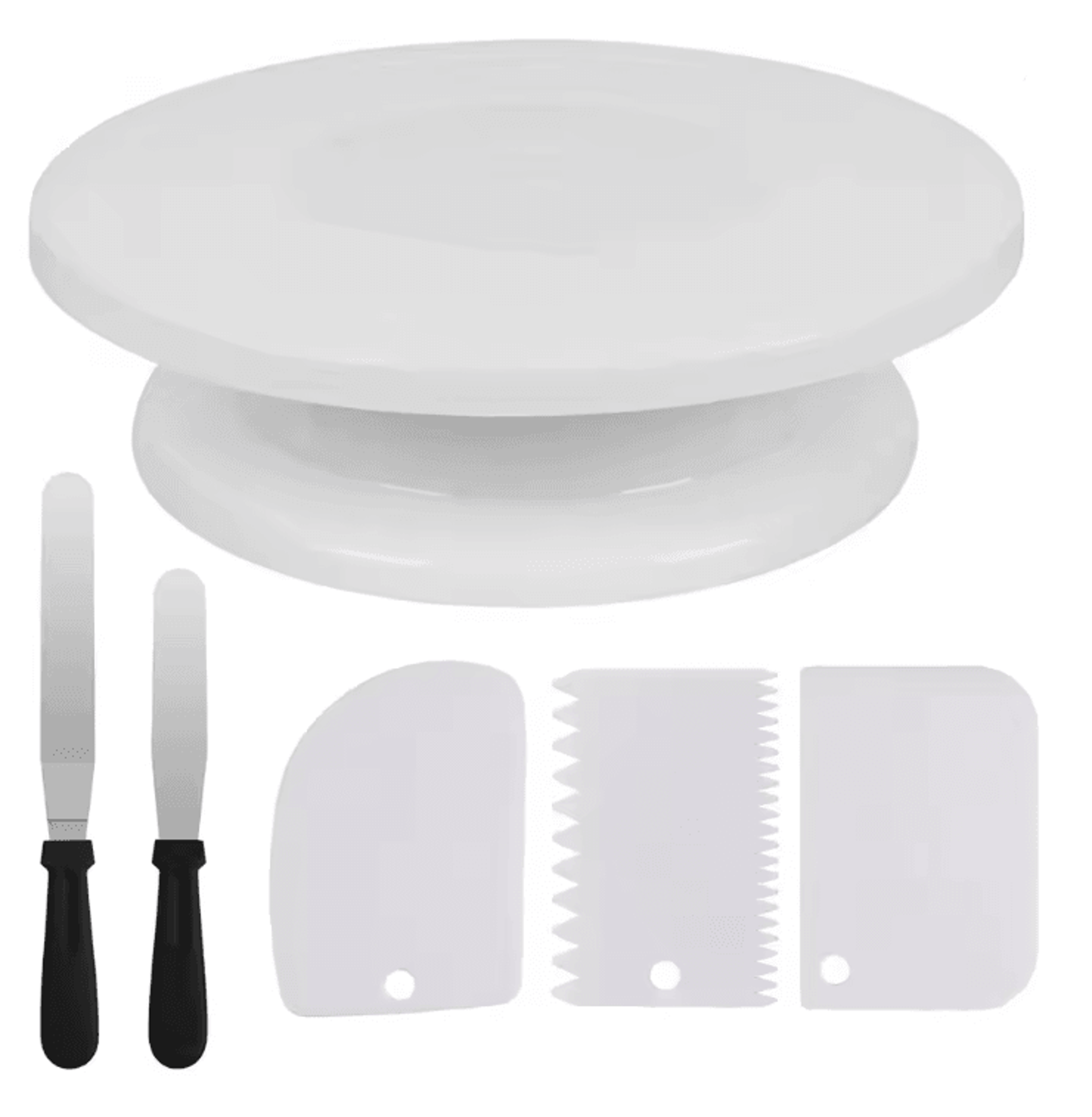 7 Piece Cake Decorating Tools Kit With Rotating Turntable And Spatulas 5