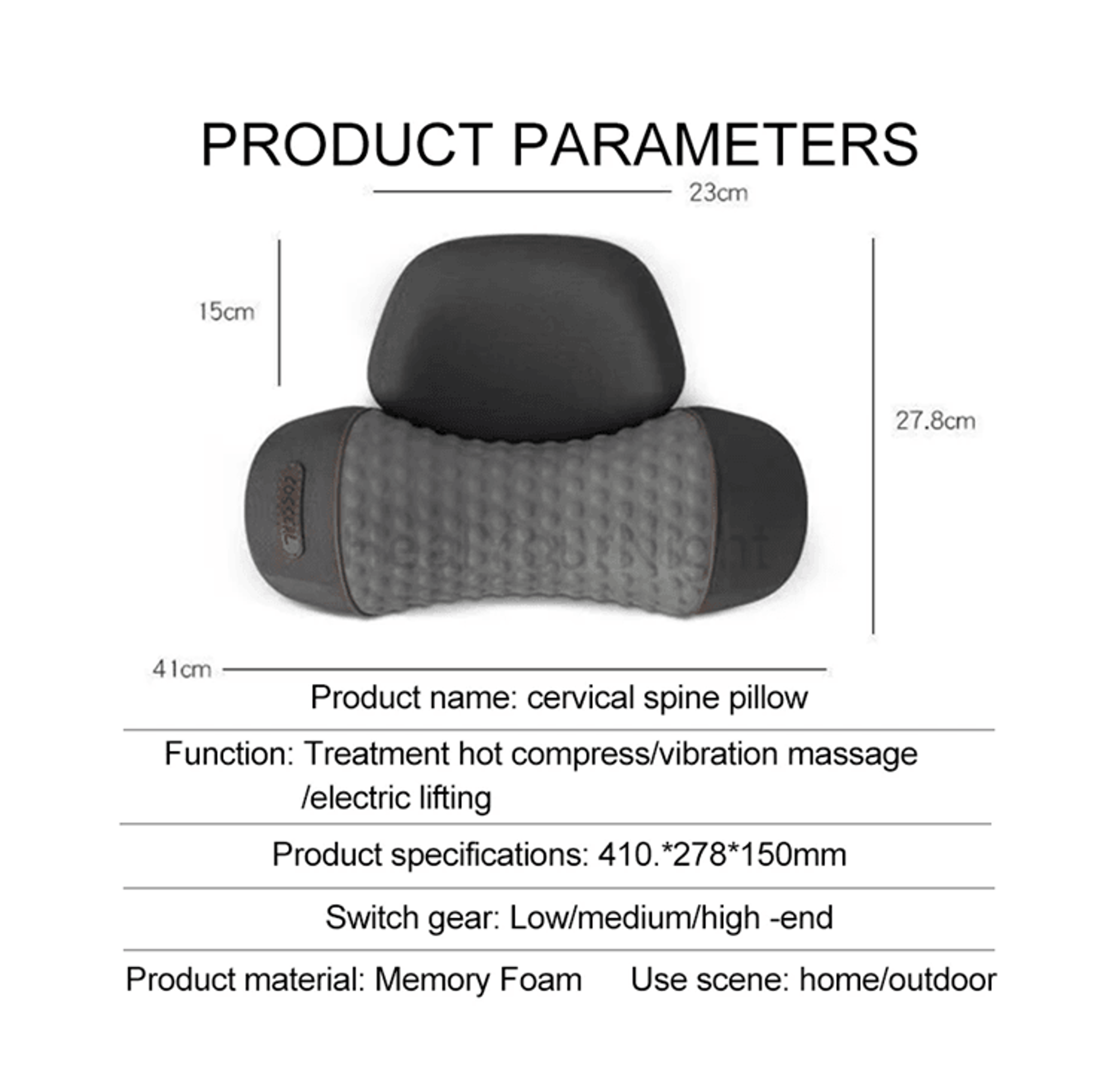 Electric Neck Massage Pillow With Heating And Vibration For Cervical And Spine Support 2