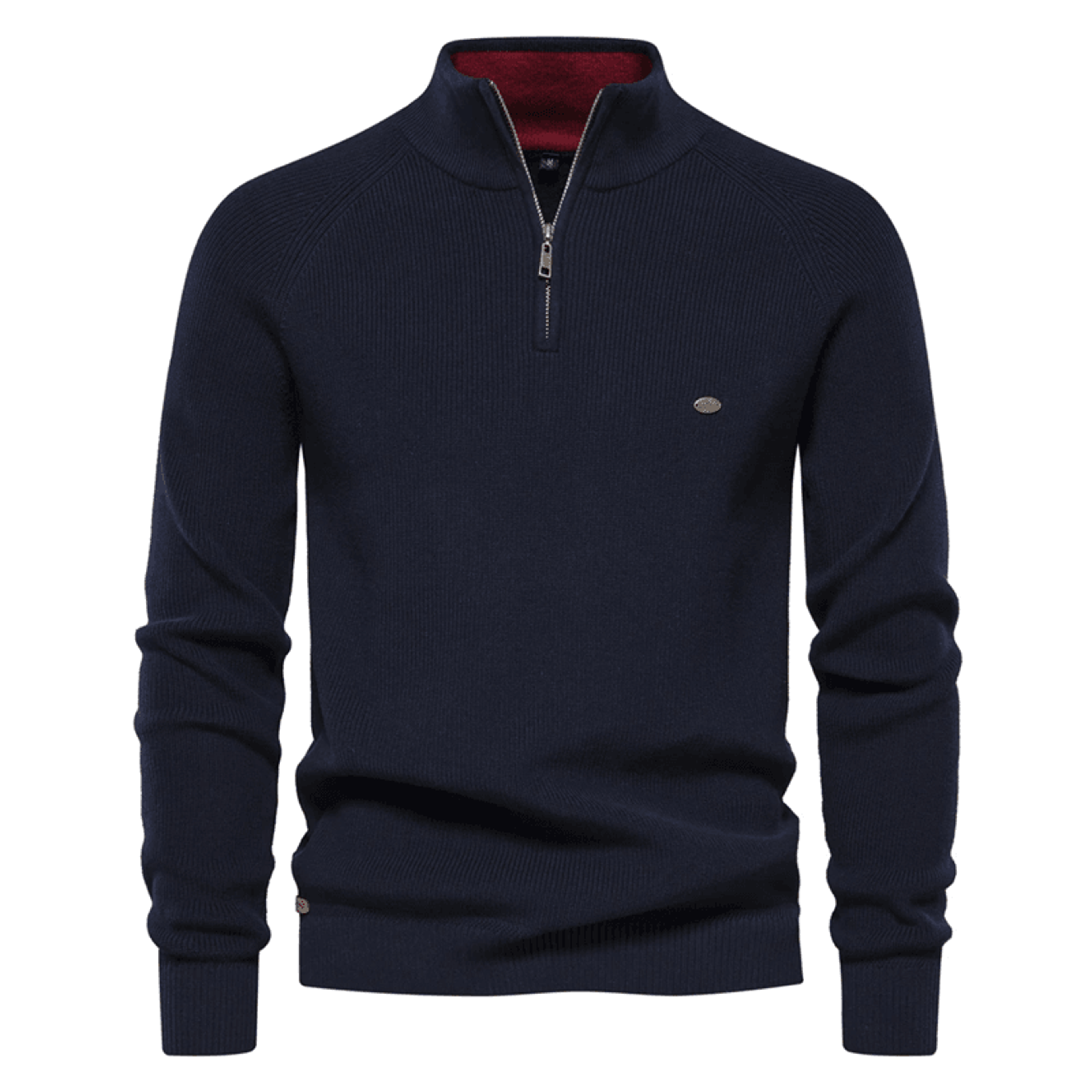 Mens High Collar Knitted Cardigan Zipper Sweater For Autumn And Winter 6