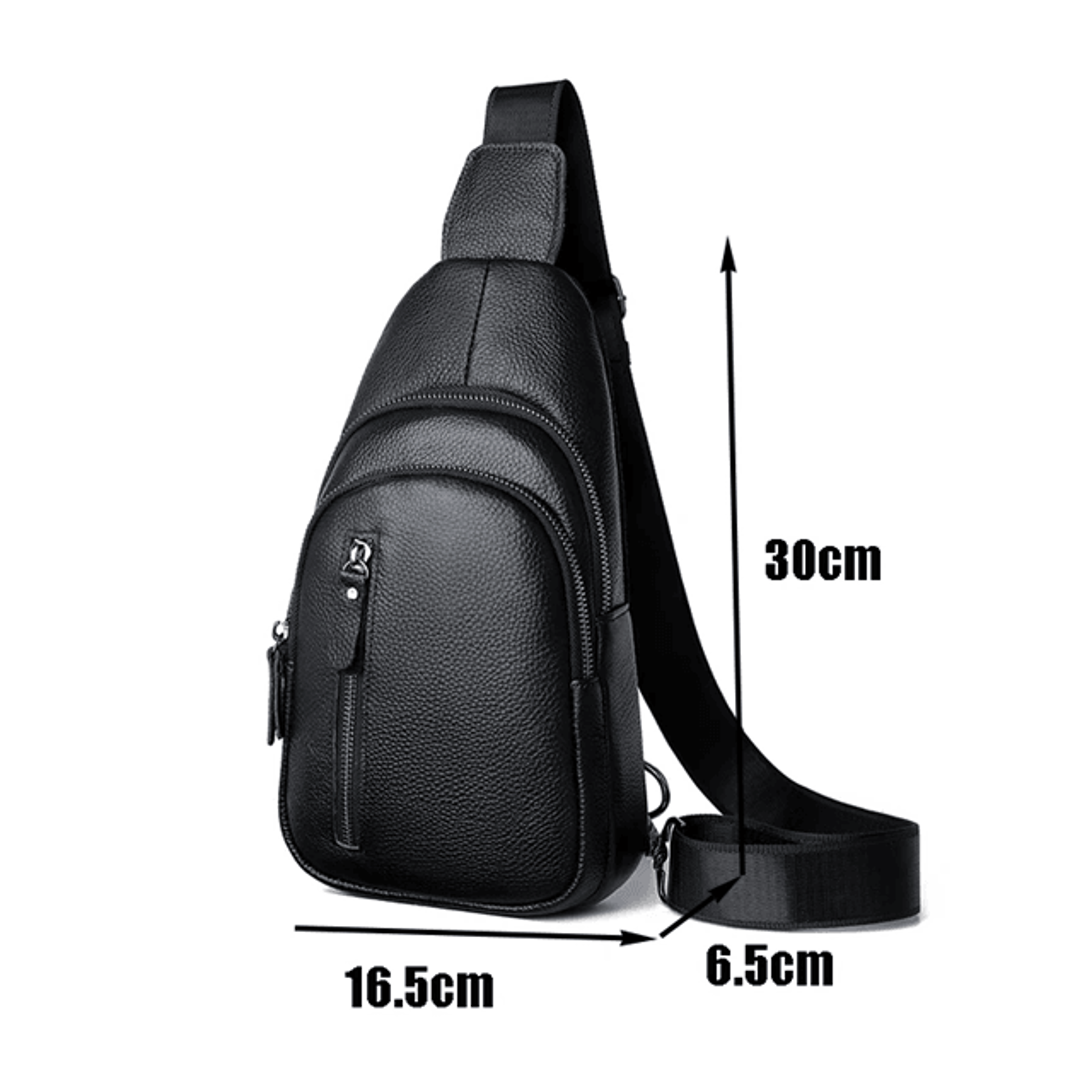 Genuine Leather Mens Chest Bag Shoulder Crossbody Messenger 2