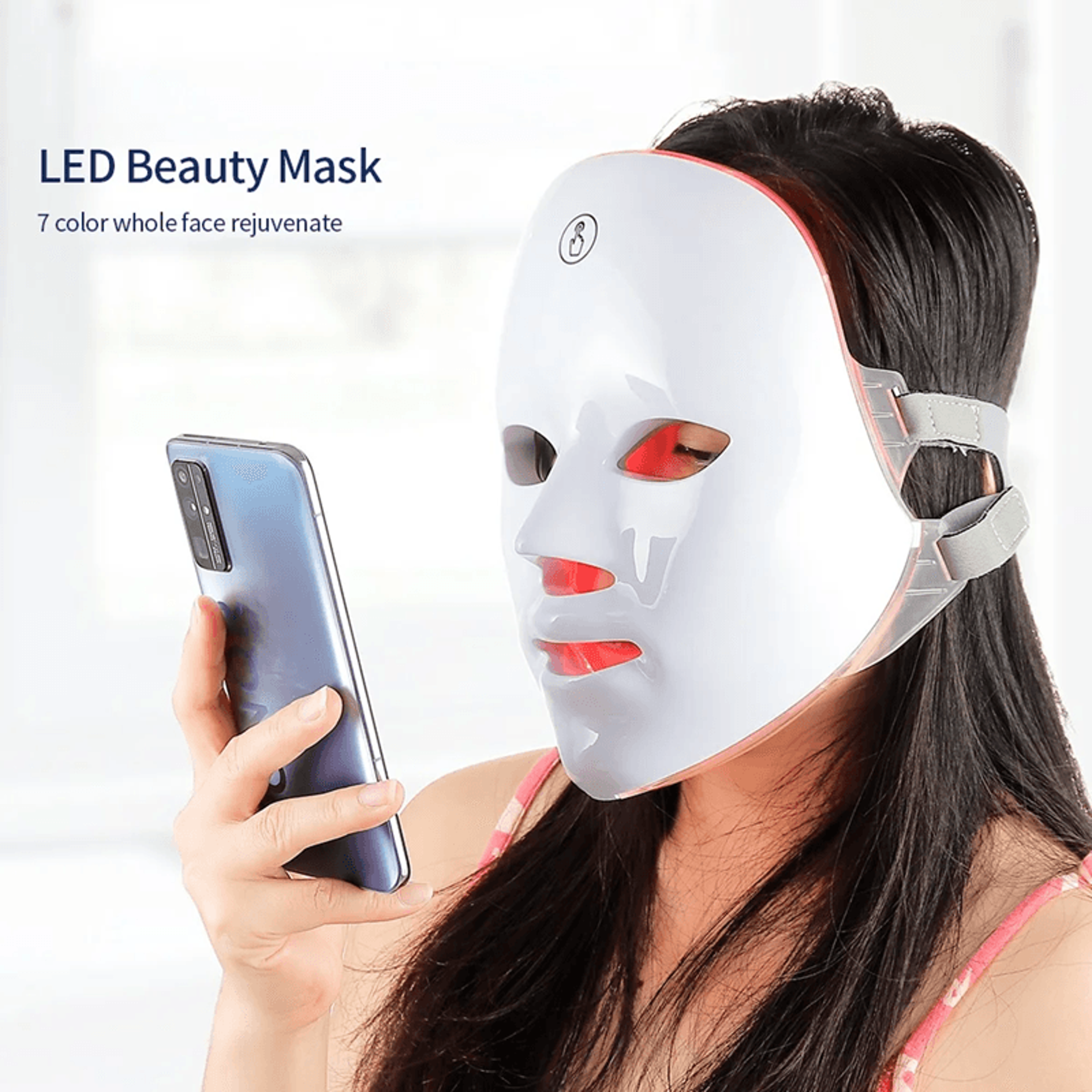 wireless led face mask with 7 color photon therapy for skin rejuvenation