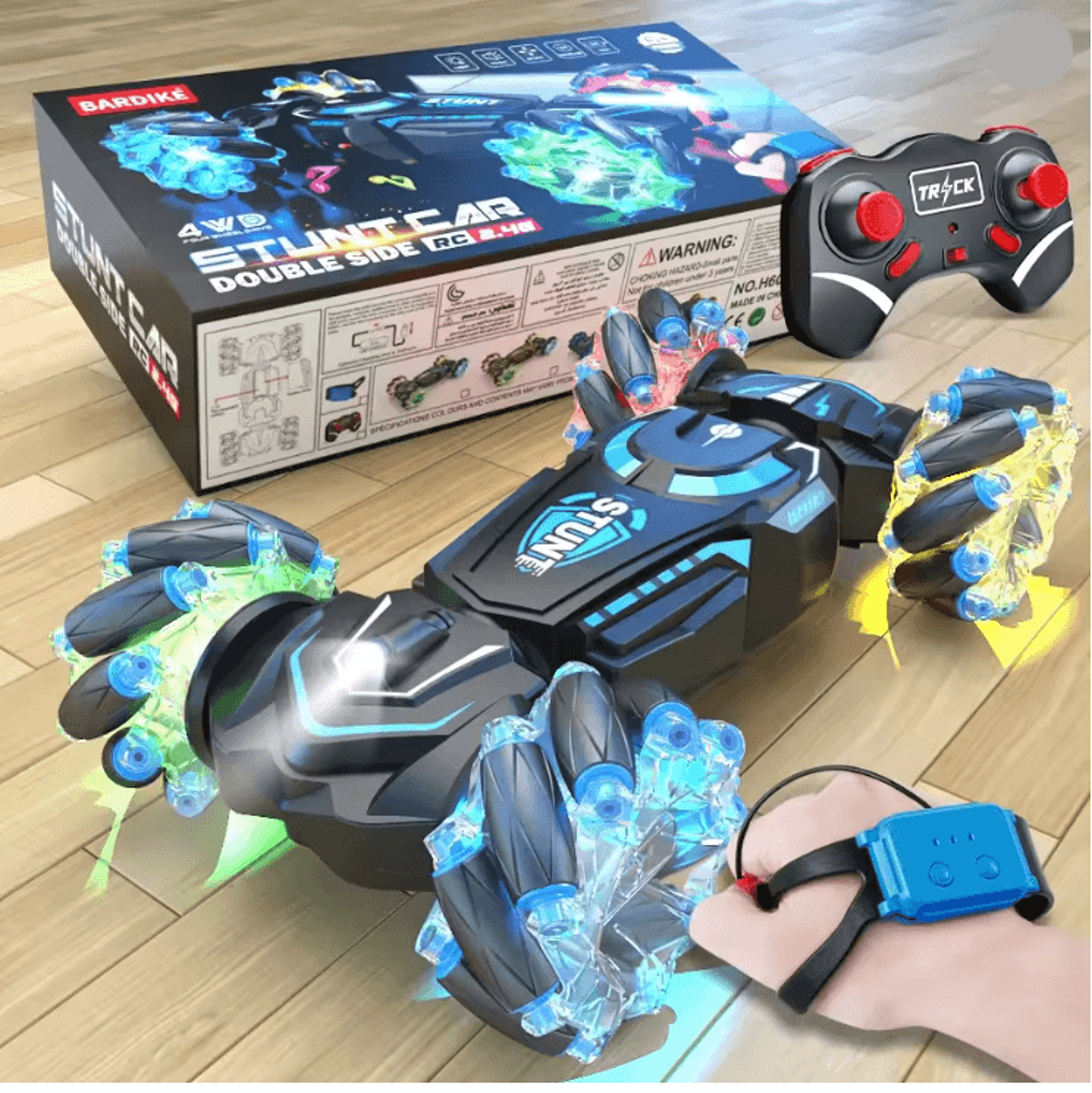 4WD RC Stunt Car With Lights And Sound Remote Control Drift Vehicle For Kids 5