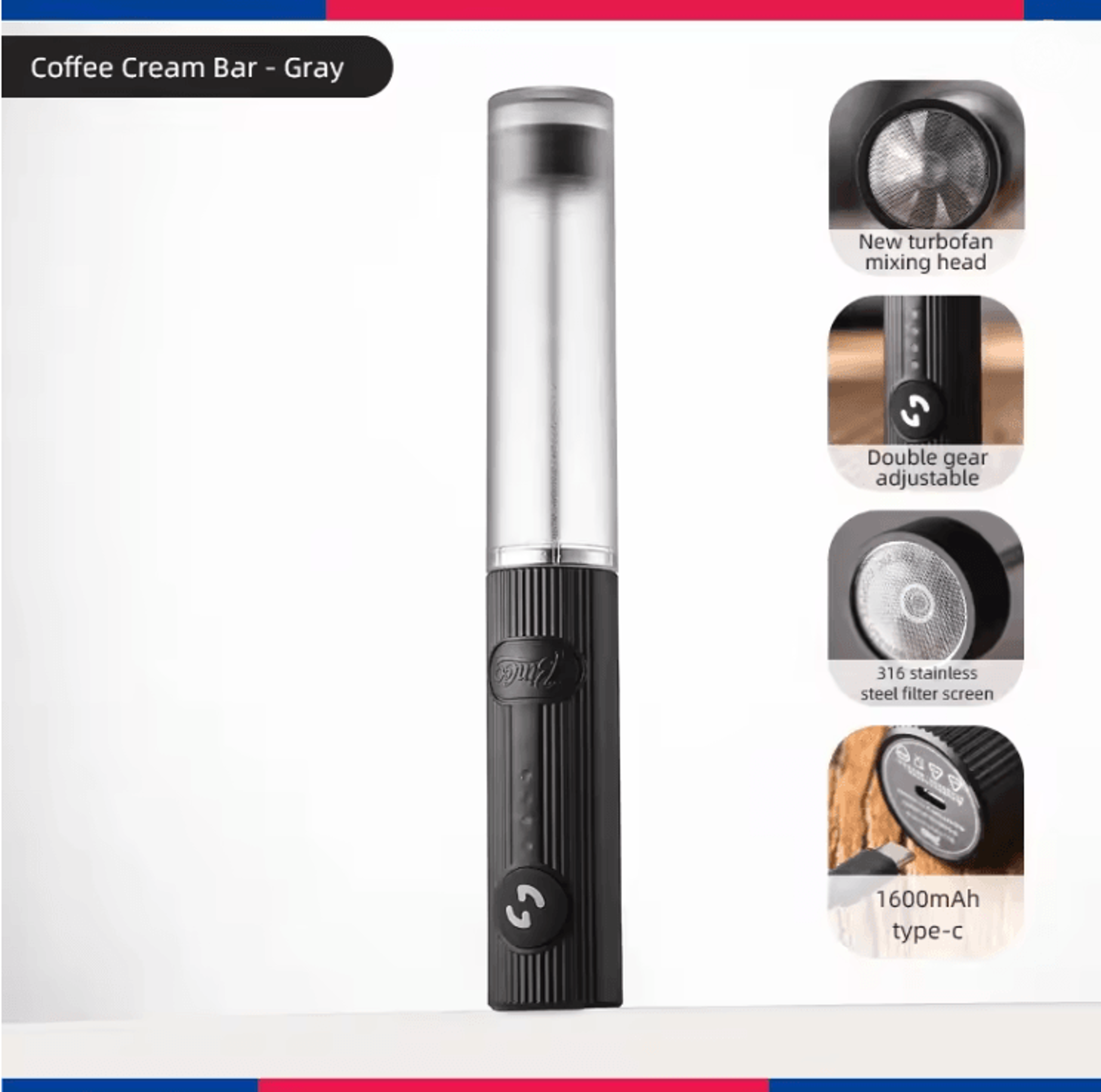 Electric Milk Frother Handheld Coffee Whisk Mixer And Egg Beater 9
