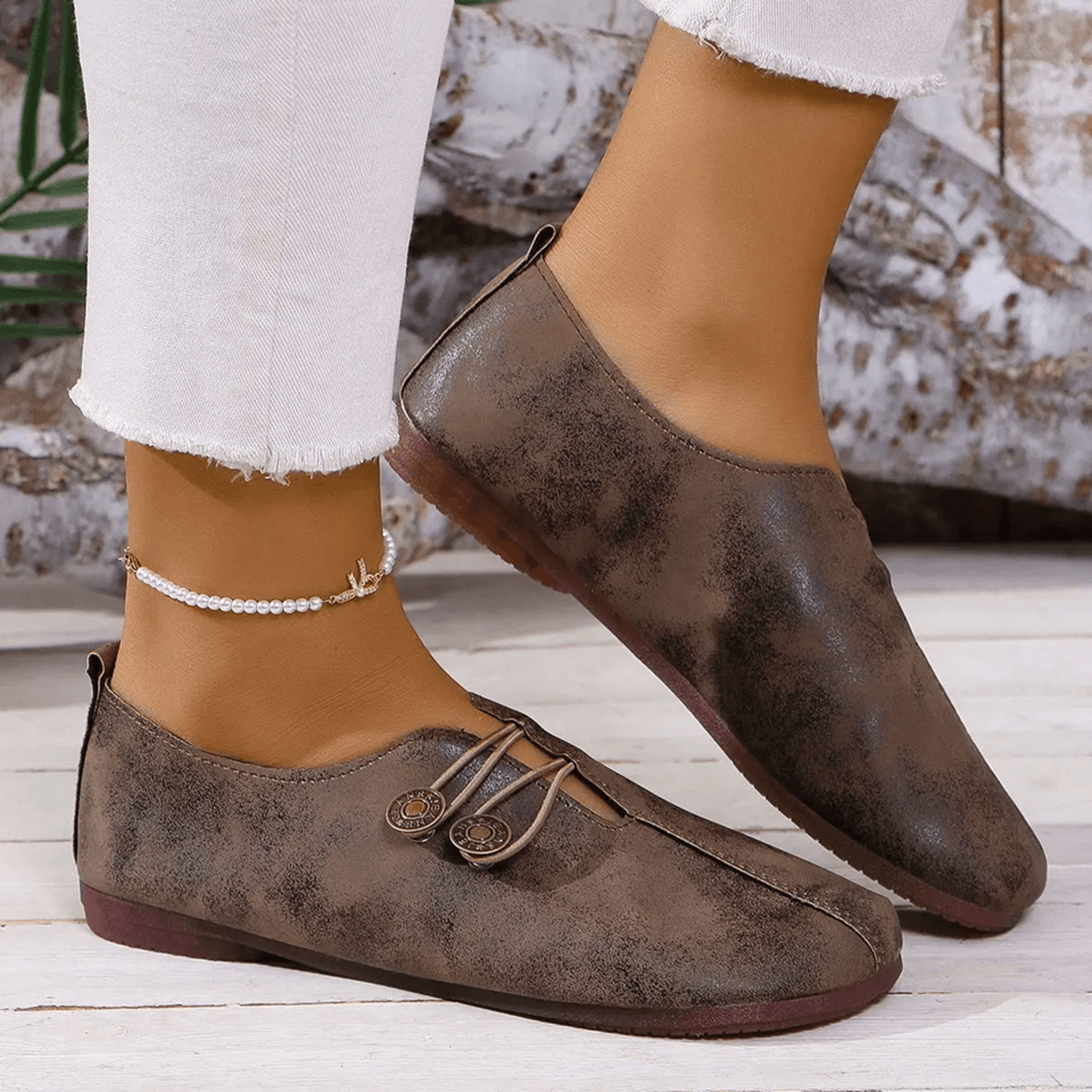 Womens Leather Loafers Soft Comfort Non Slip Walking Flats 3