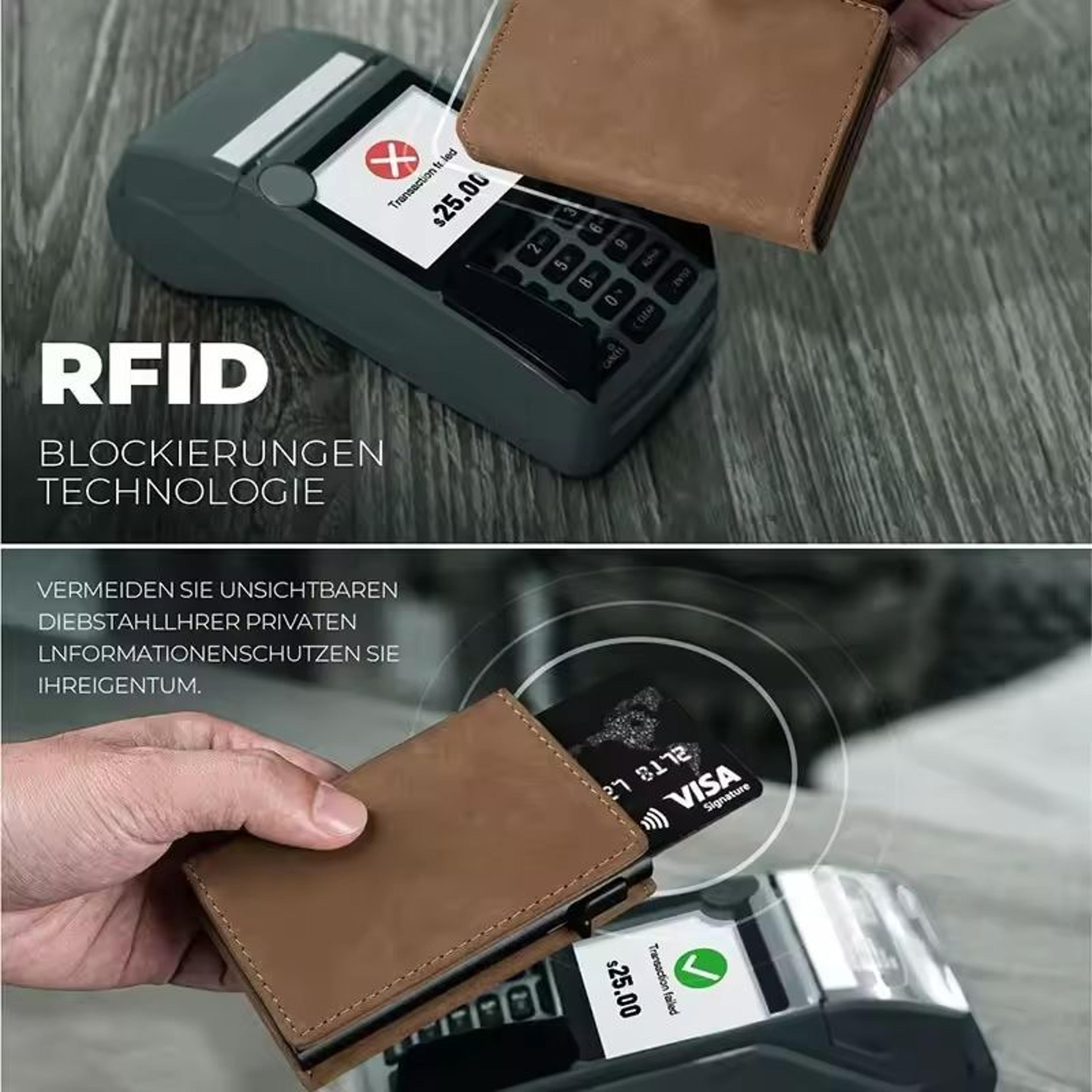 Mens RFID Wallet Slim Trifold With Coin Pocket And Card Holder 4