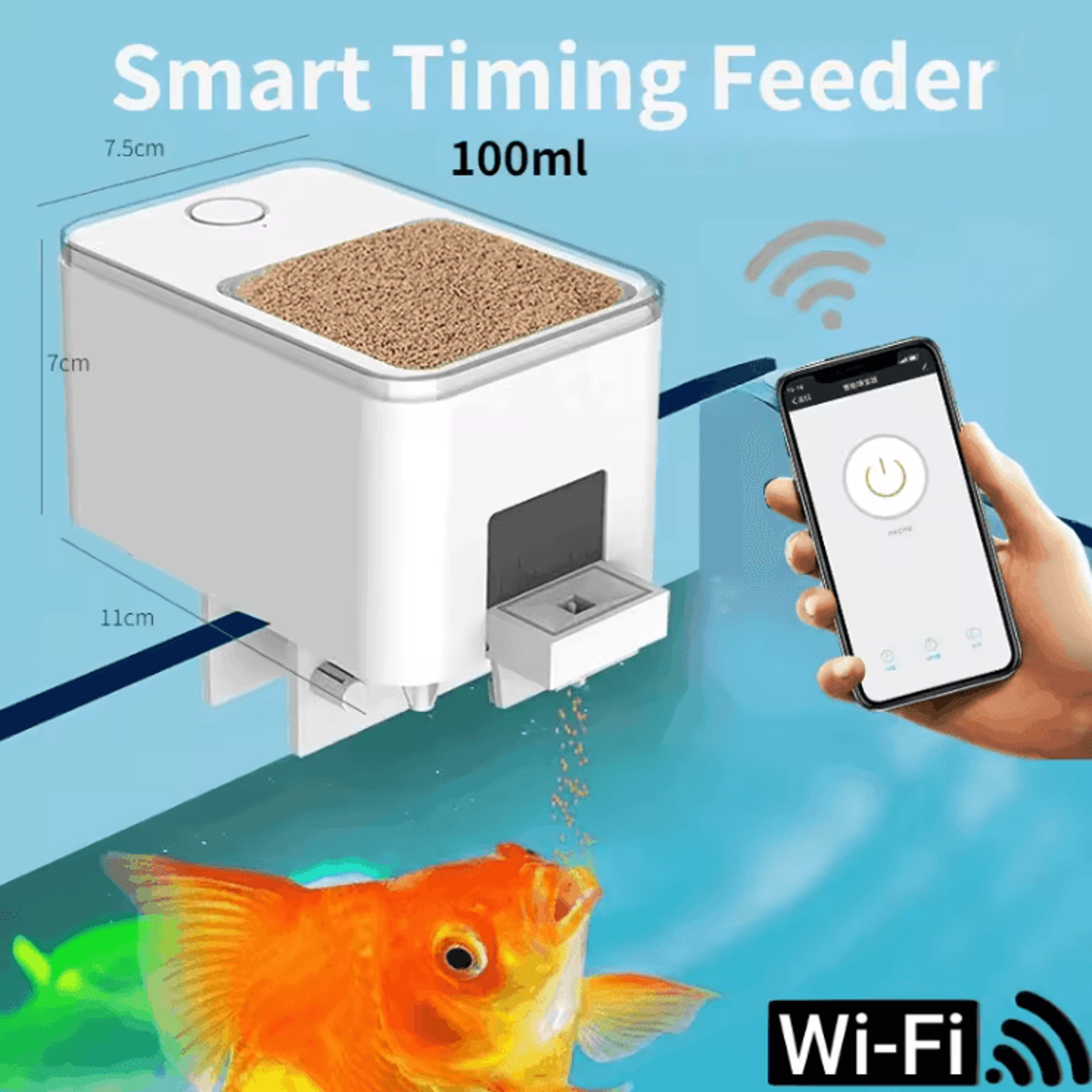 Smart Automatic Fish Feeder WiFi App Controlled Aquarium Feeder With Timer 3