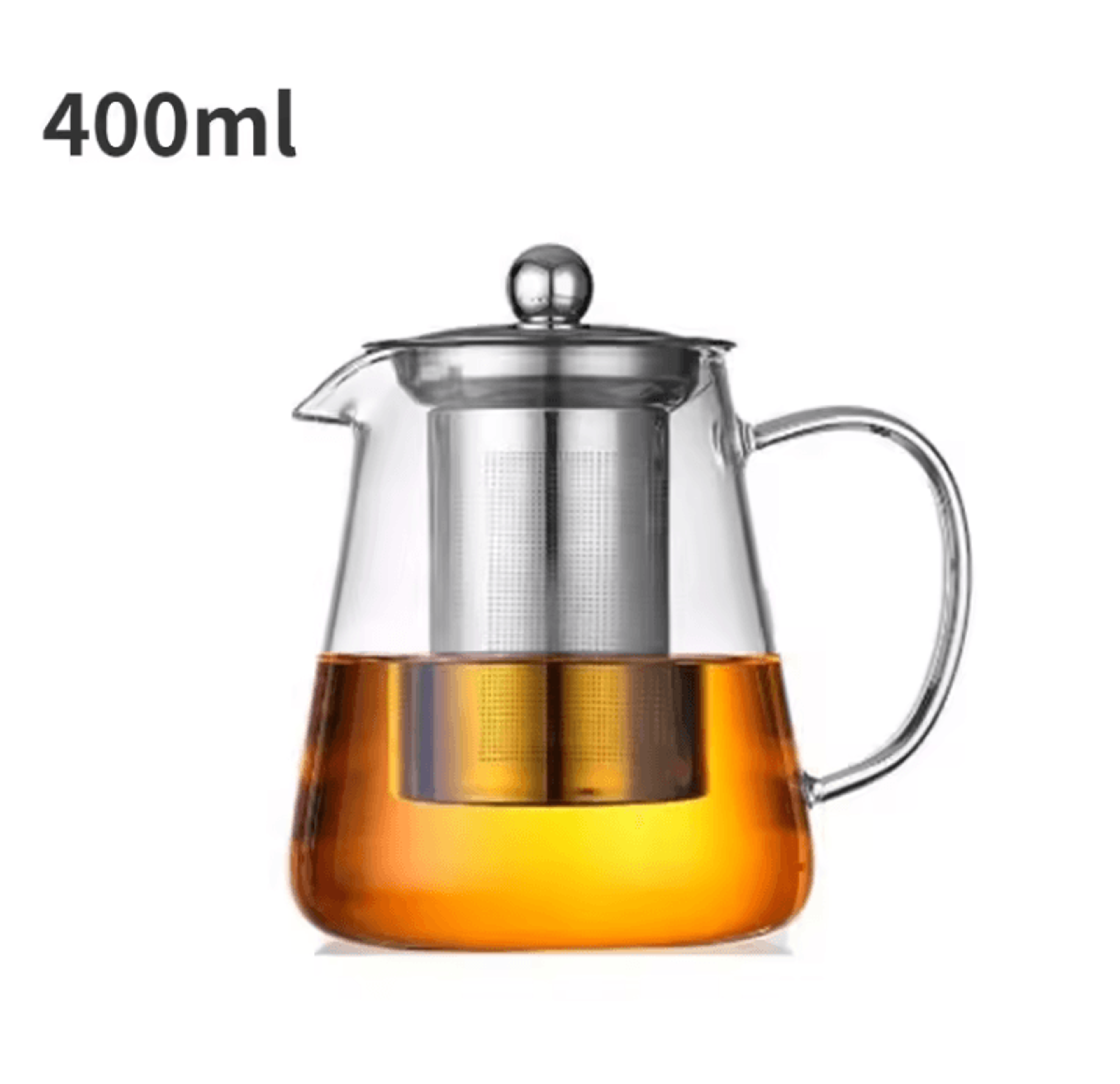 Glass Teapot With Stainless Steel Infuser Heat Resistant Borosilicate Kettle 4