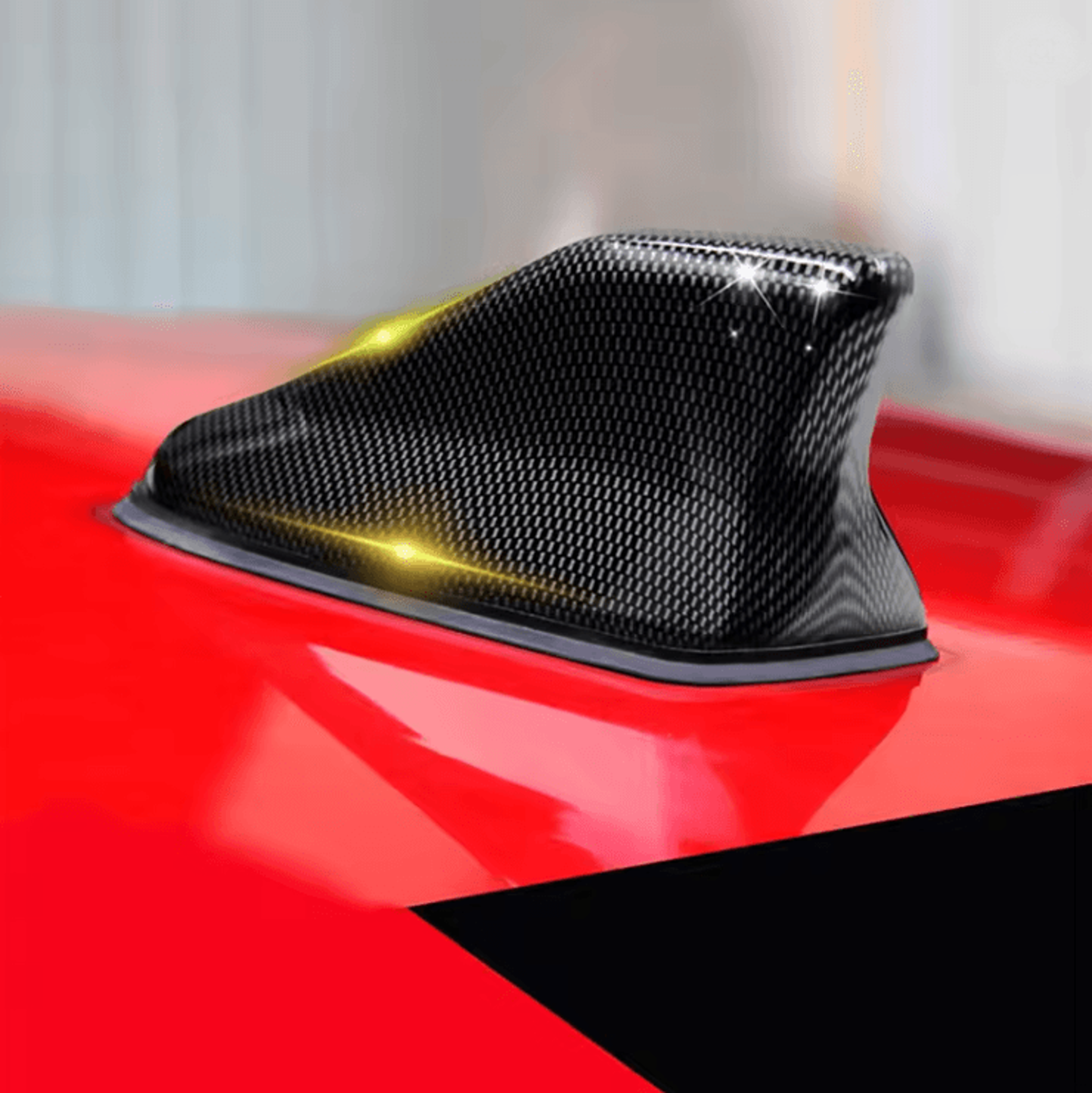 universal shark fin car antenna with carbon fiber look and signal amplifier