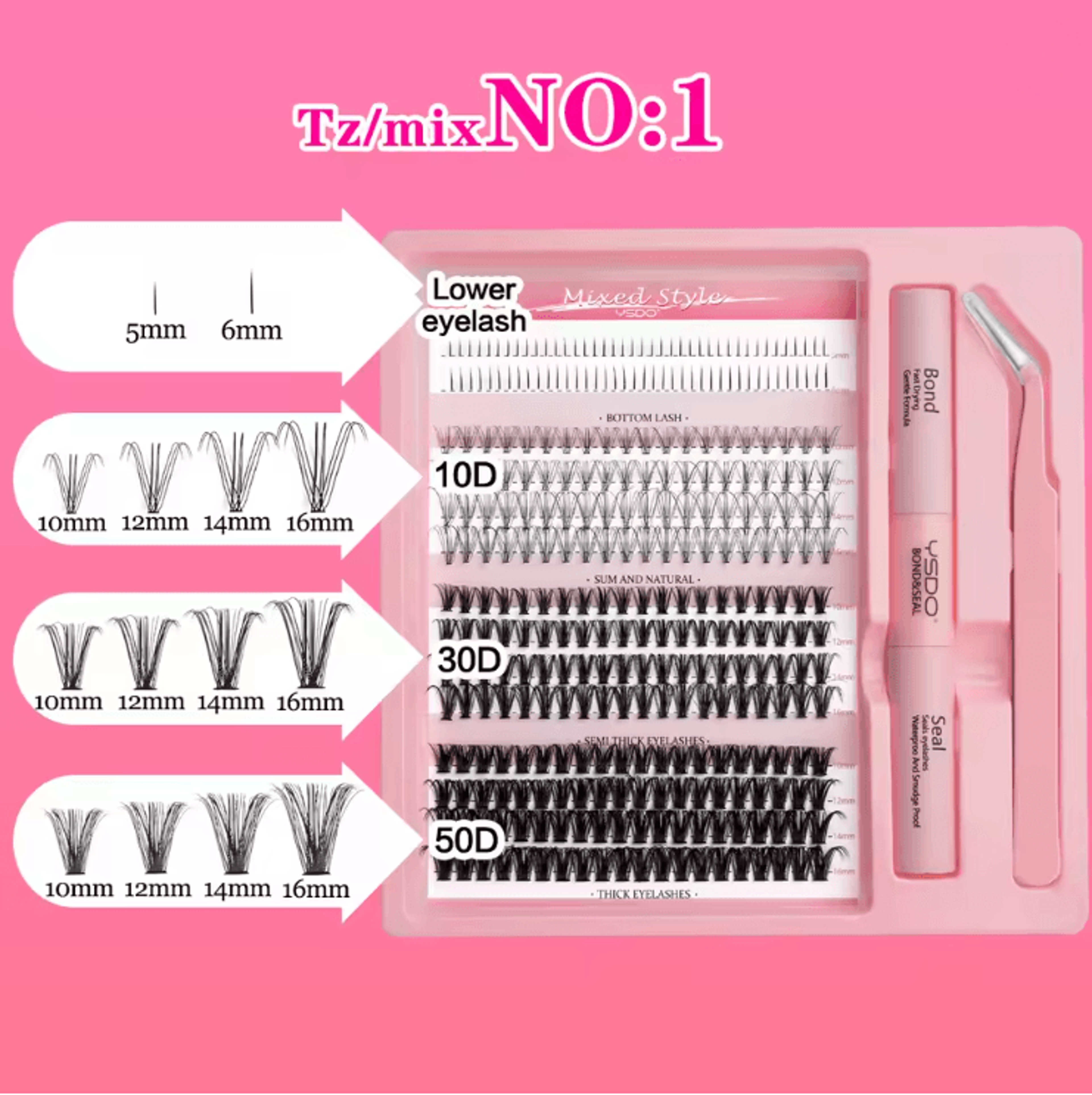 DIY Lash Extension Kit With Bond And Seal For Natural Volume Lashes 2