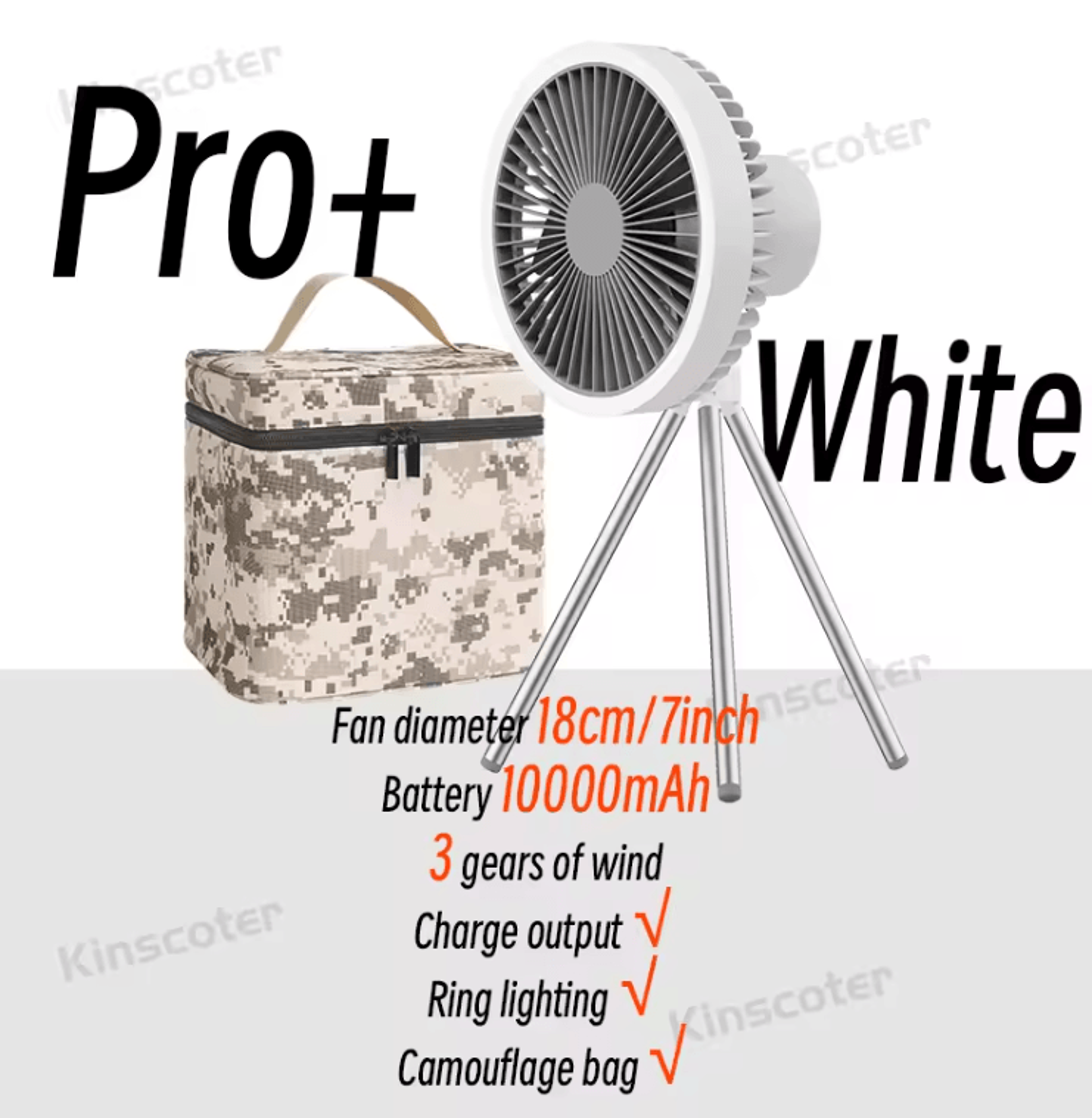 BreezeMate 10000mAh Rechargeable Camping Fan With LED Light And Power Bank Function 8