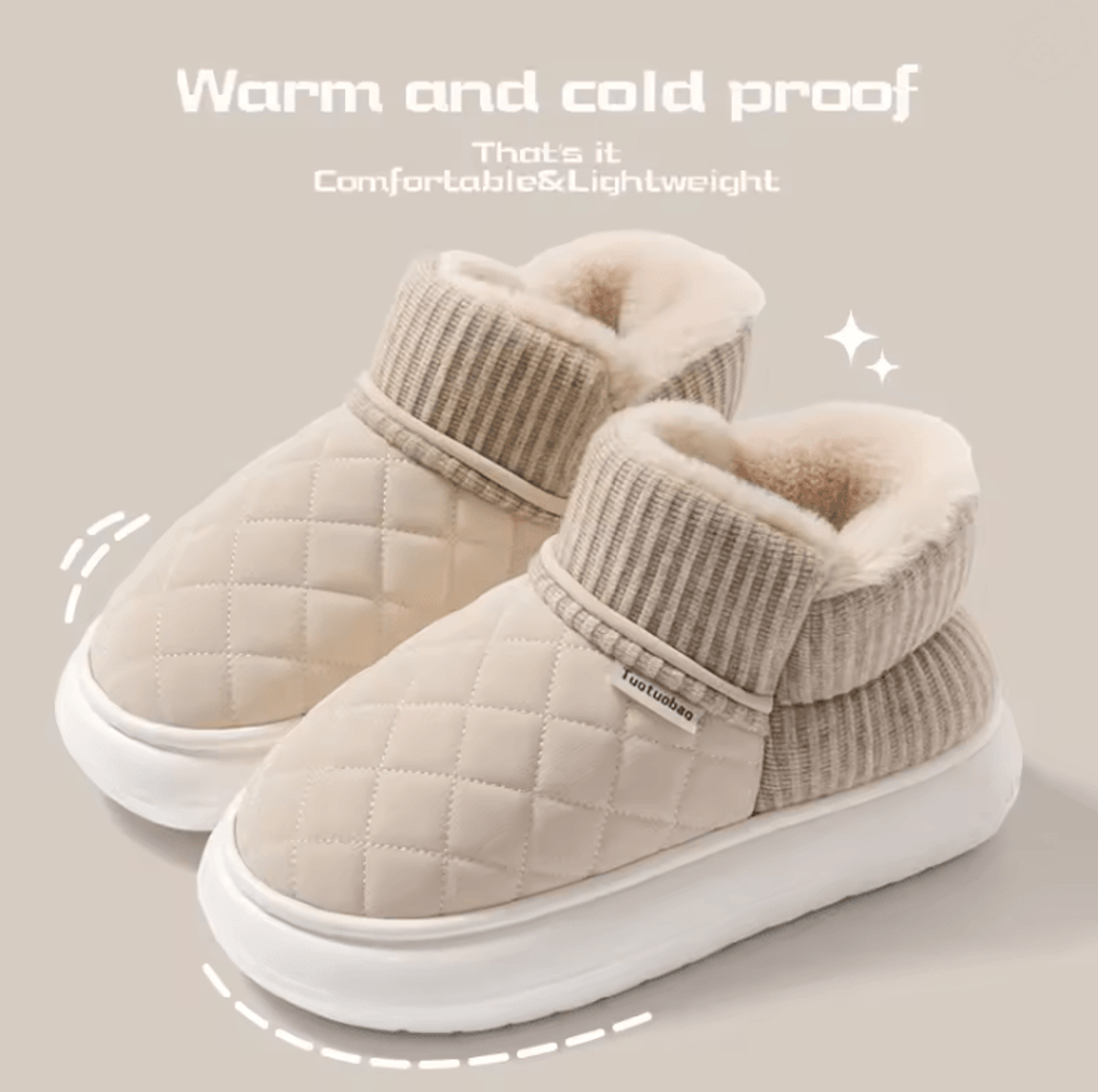 ThermaStep Thick Soled Anti Slip Winter Cotton Slippers With Fleece Lining 6