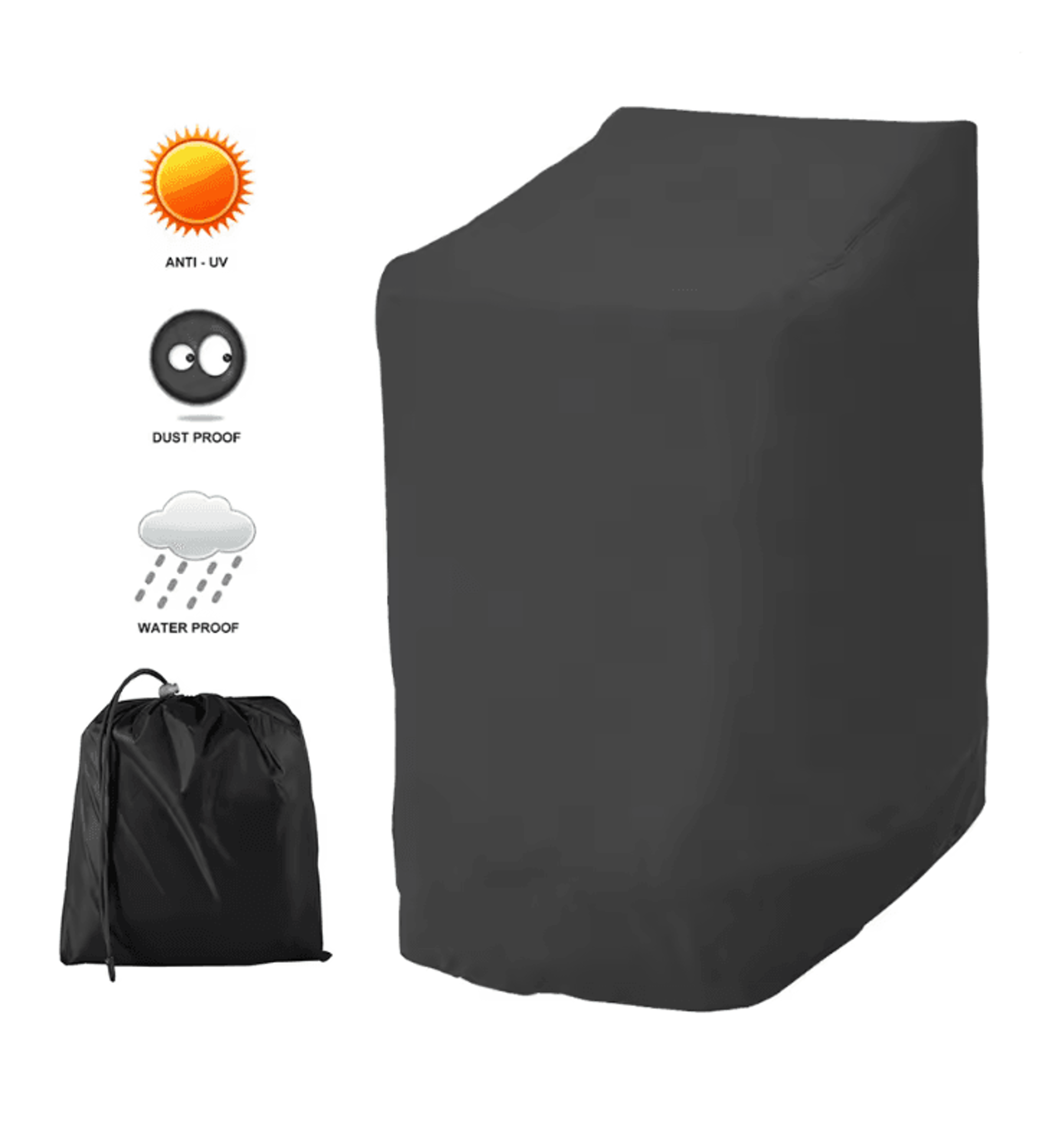 WeatherShield Stackable Patio Chair Cover Waterproof Outdoor Protector 0