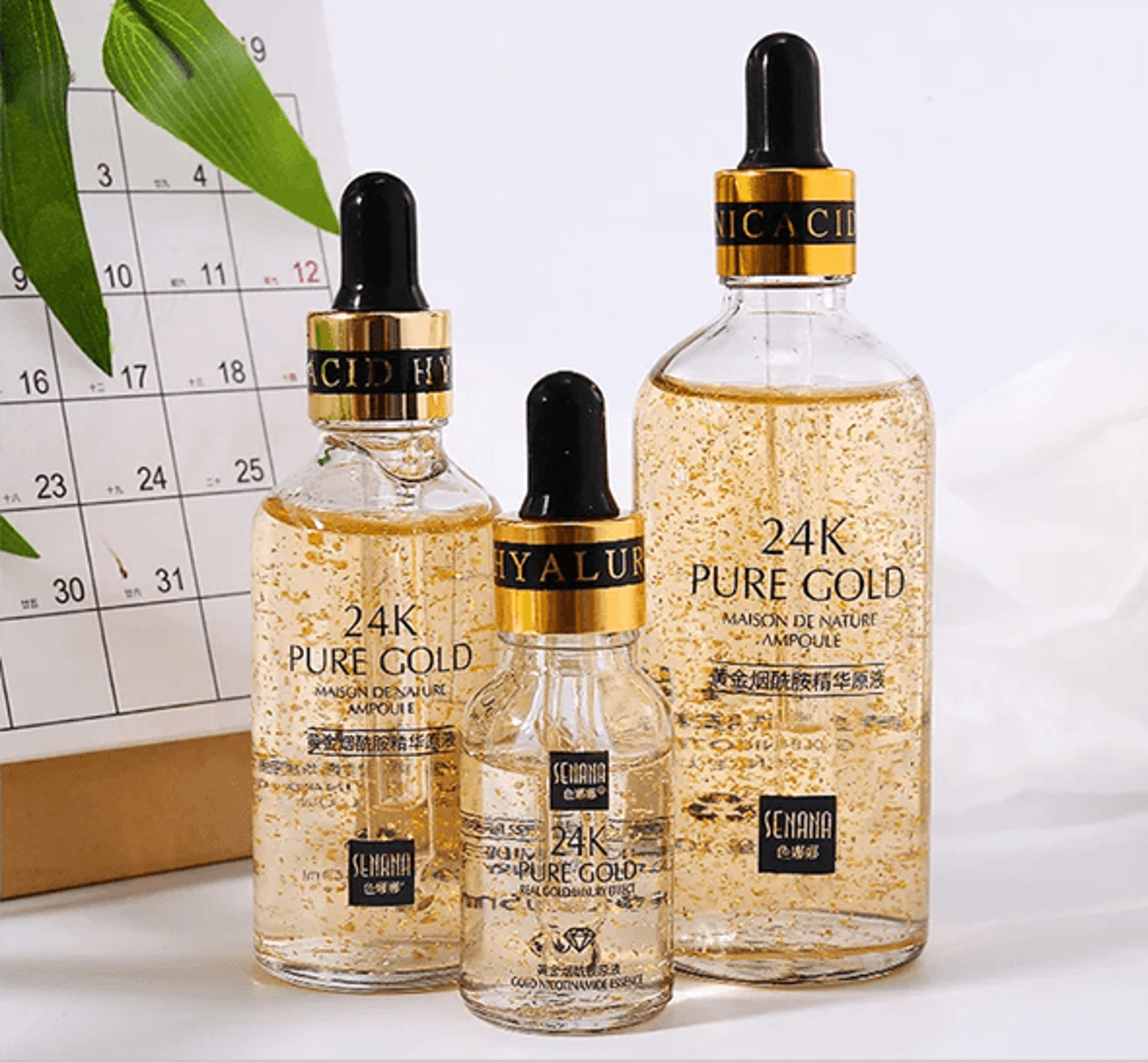 GoldenGlow 24K Hyaluronic Acid Facial Serum With Niacinamide For Brightening And Firming 0