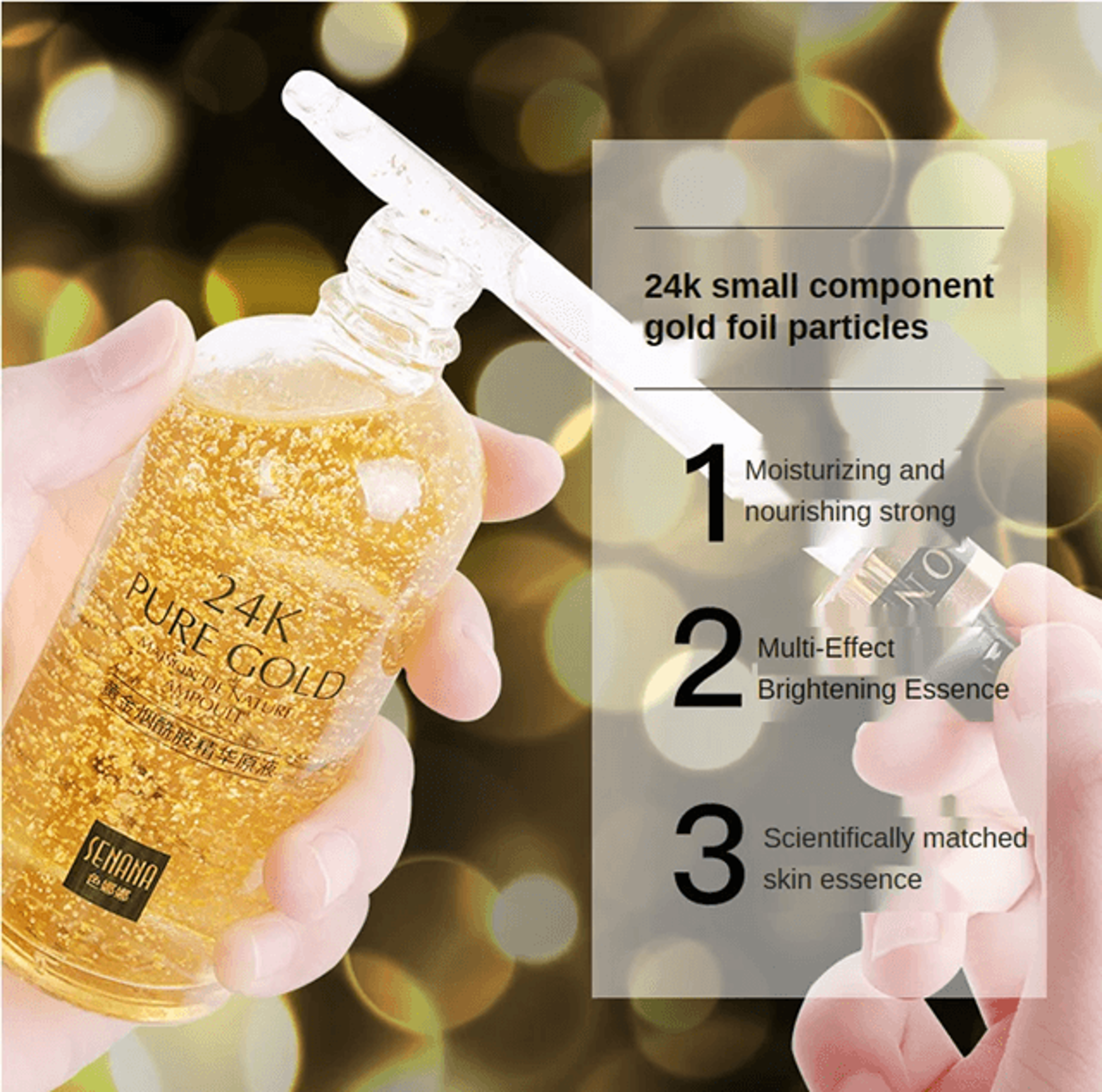 GoldenGlow 24K Hyaluronic Acid Facial Serum With Niacinamide For Brightening And Firming 2