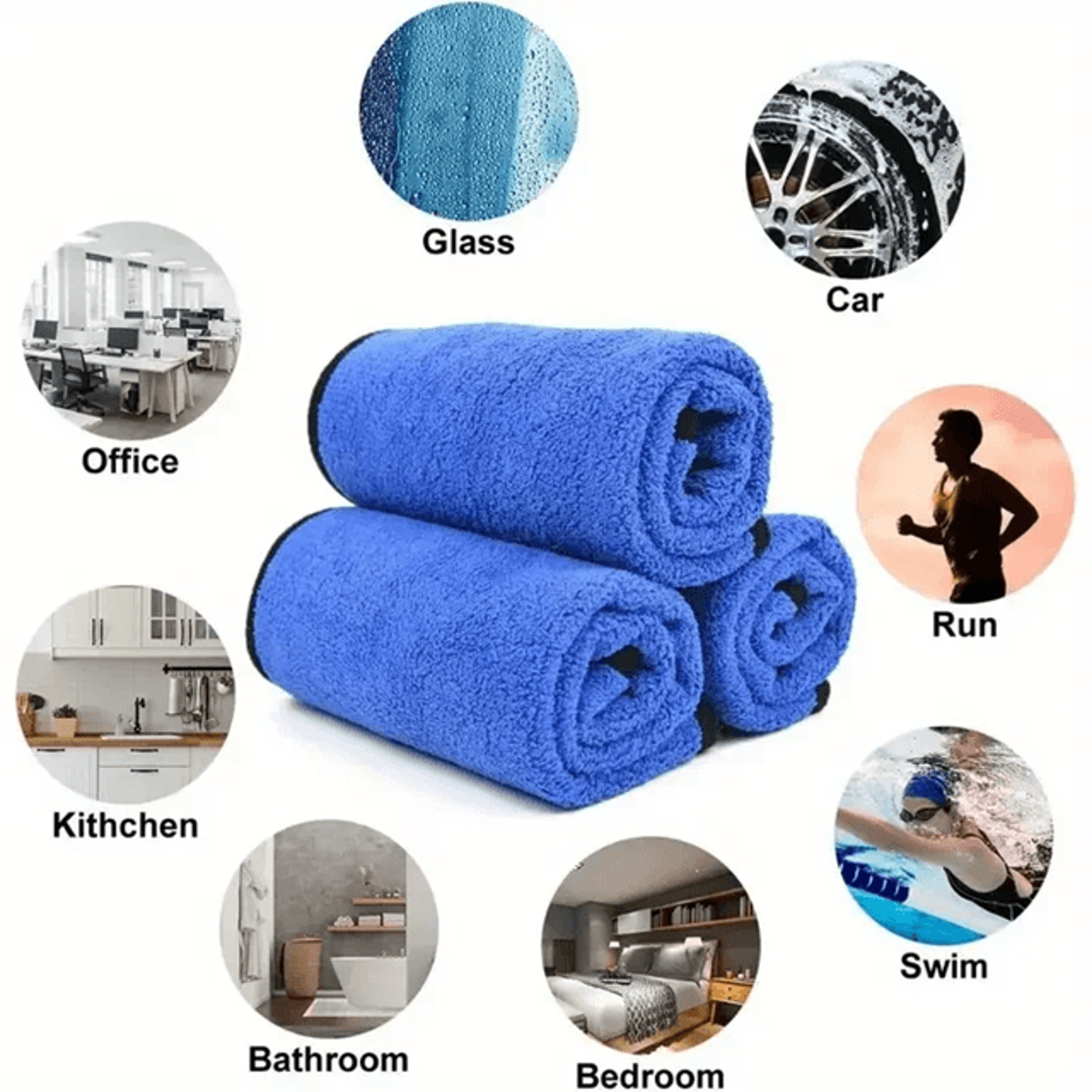 AquaGuard Microfiber Car Drying And Cleaning Towel Set 5