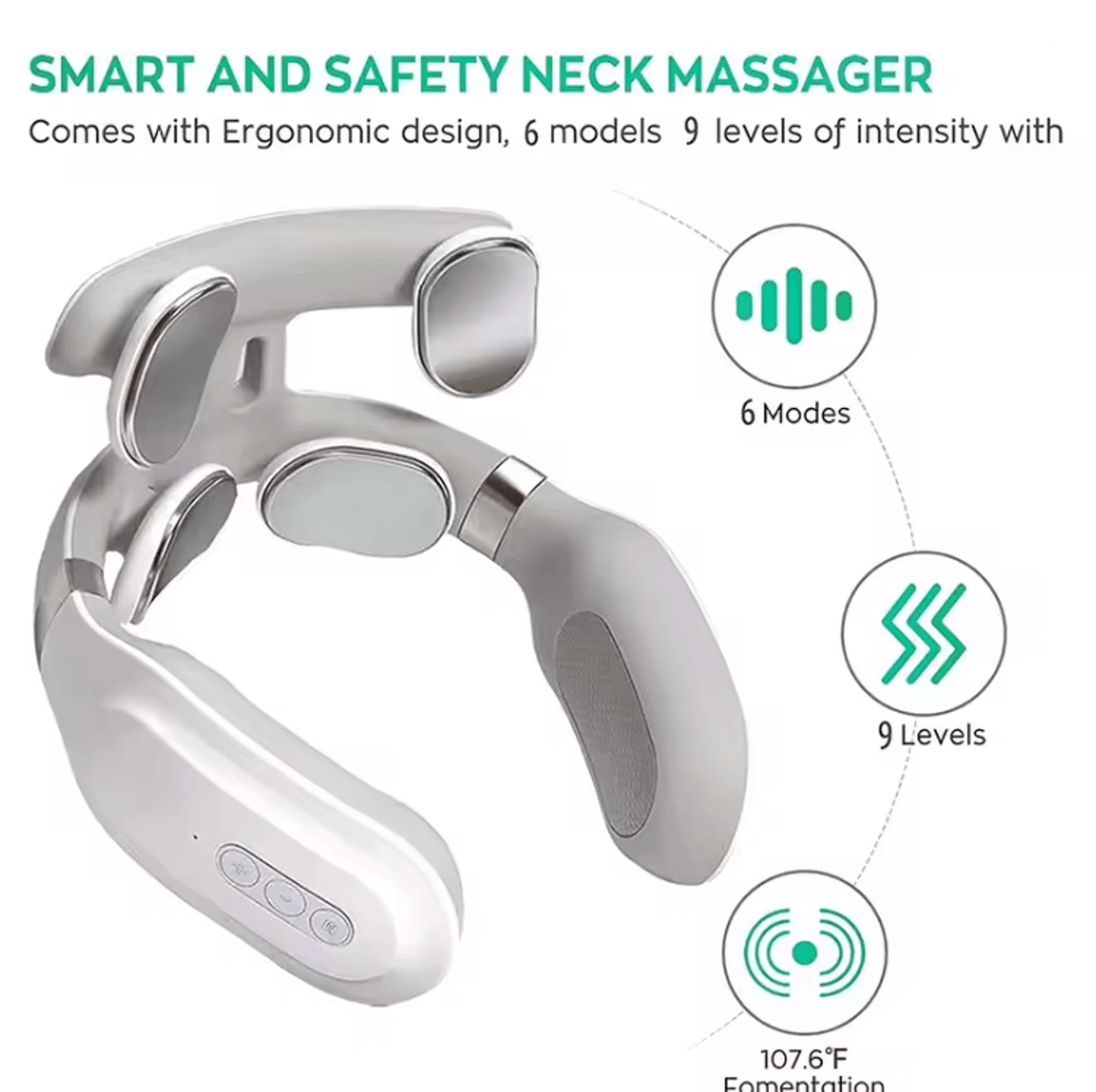 CerviEase 4Head Heated Neck  Shoulder Massager With Vibration  Airflow 3
