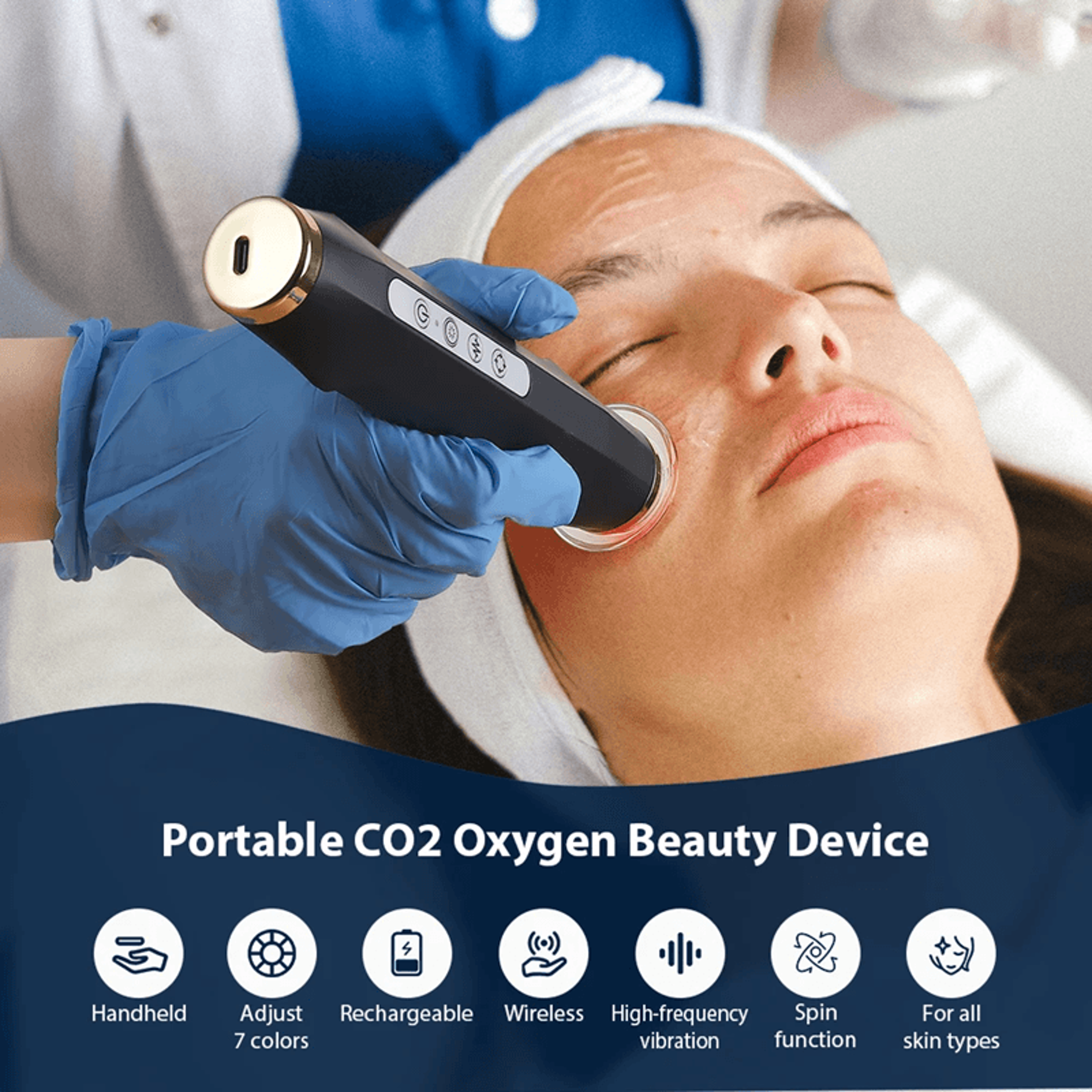 OxyGlow 7 Color CO2 Oxygen Bubble Facial Machine For Deep Skin Rejuvenation And Spa Care 2