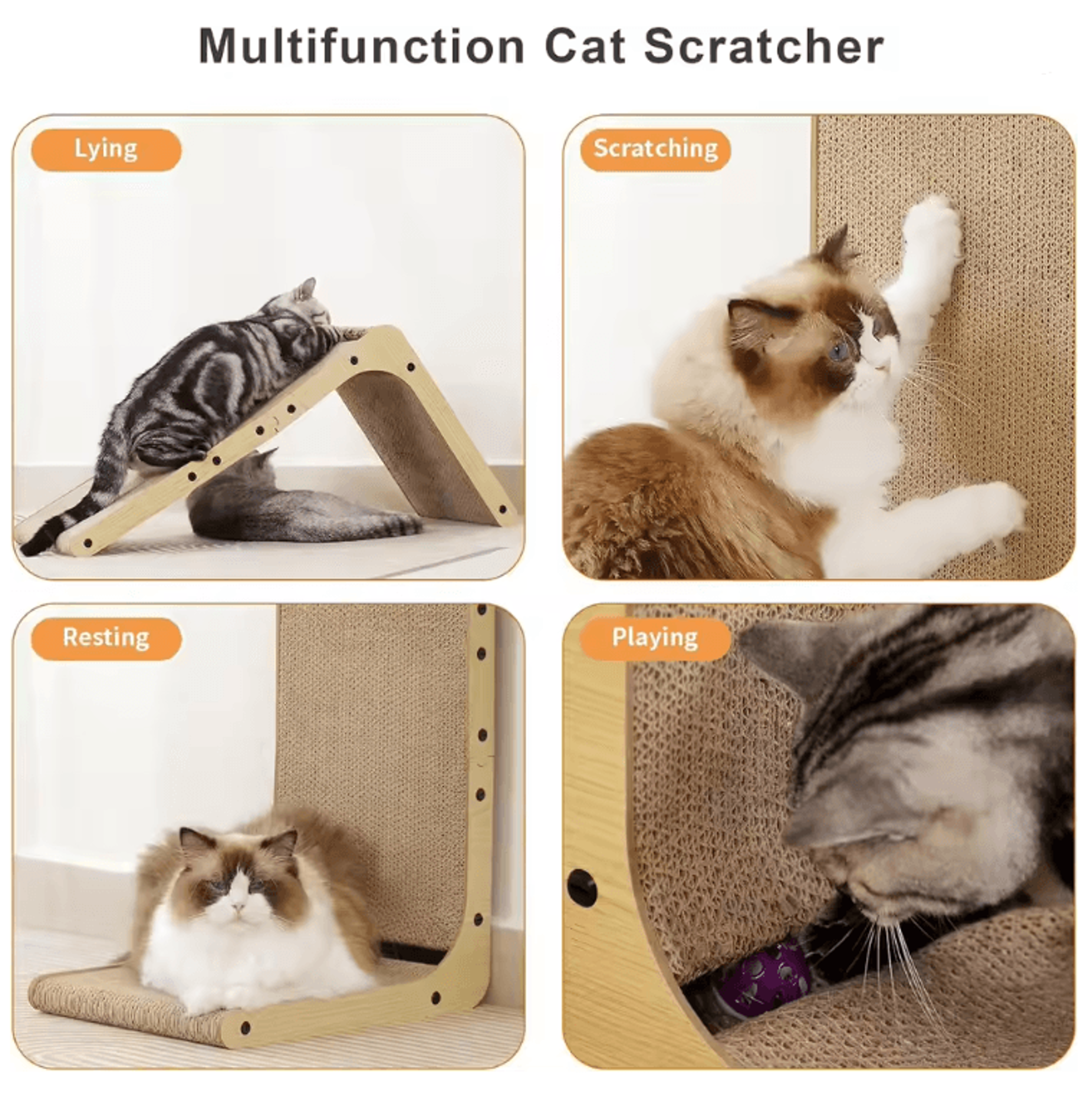 PurrGuard L Shape Cat Scratcher For Indoor Cats With Furniture Protection Design 3