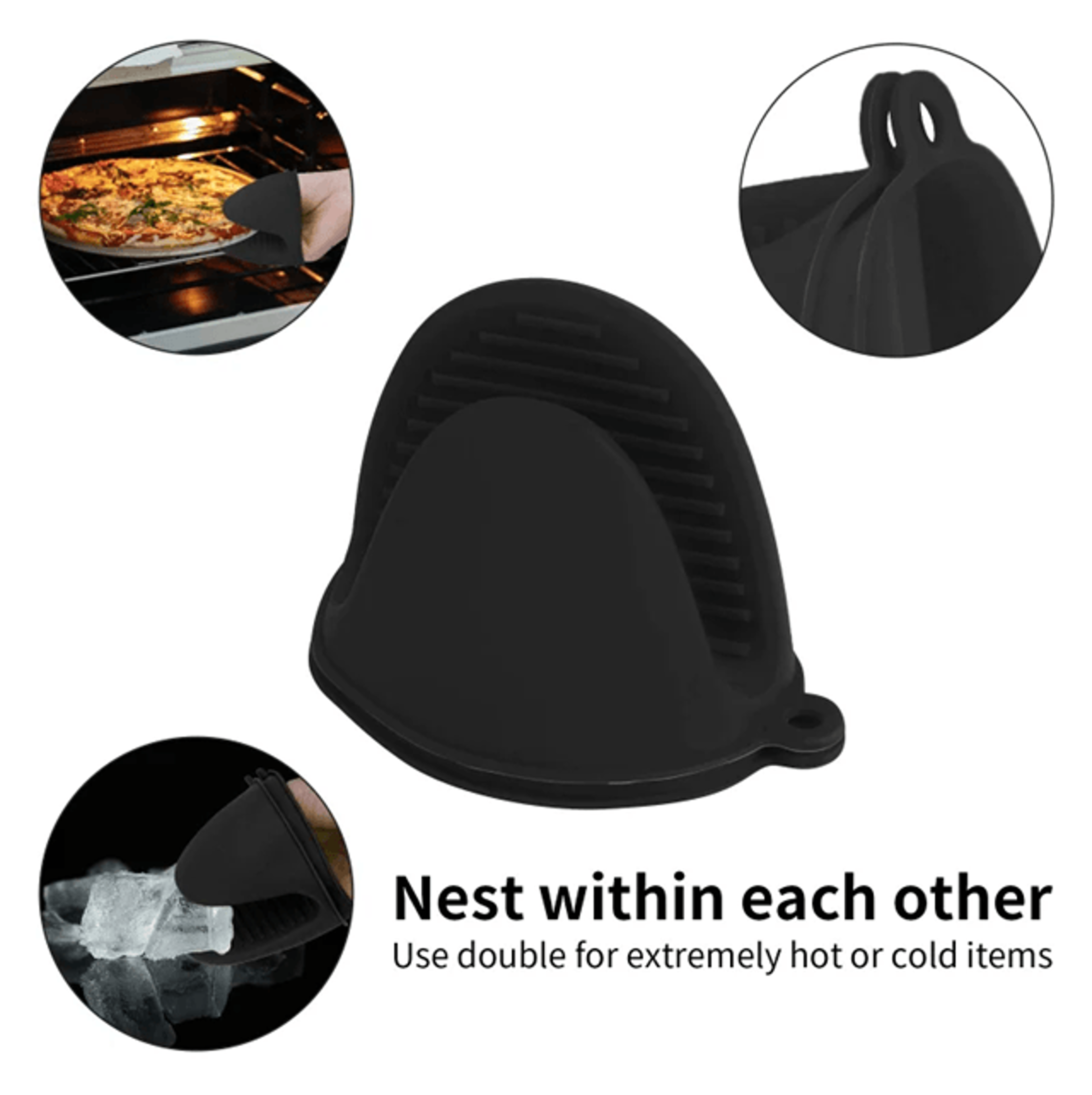 GripEase Silicone Heat Resistant Mini Oven Mitts Set 4