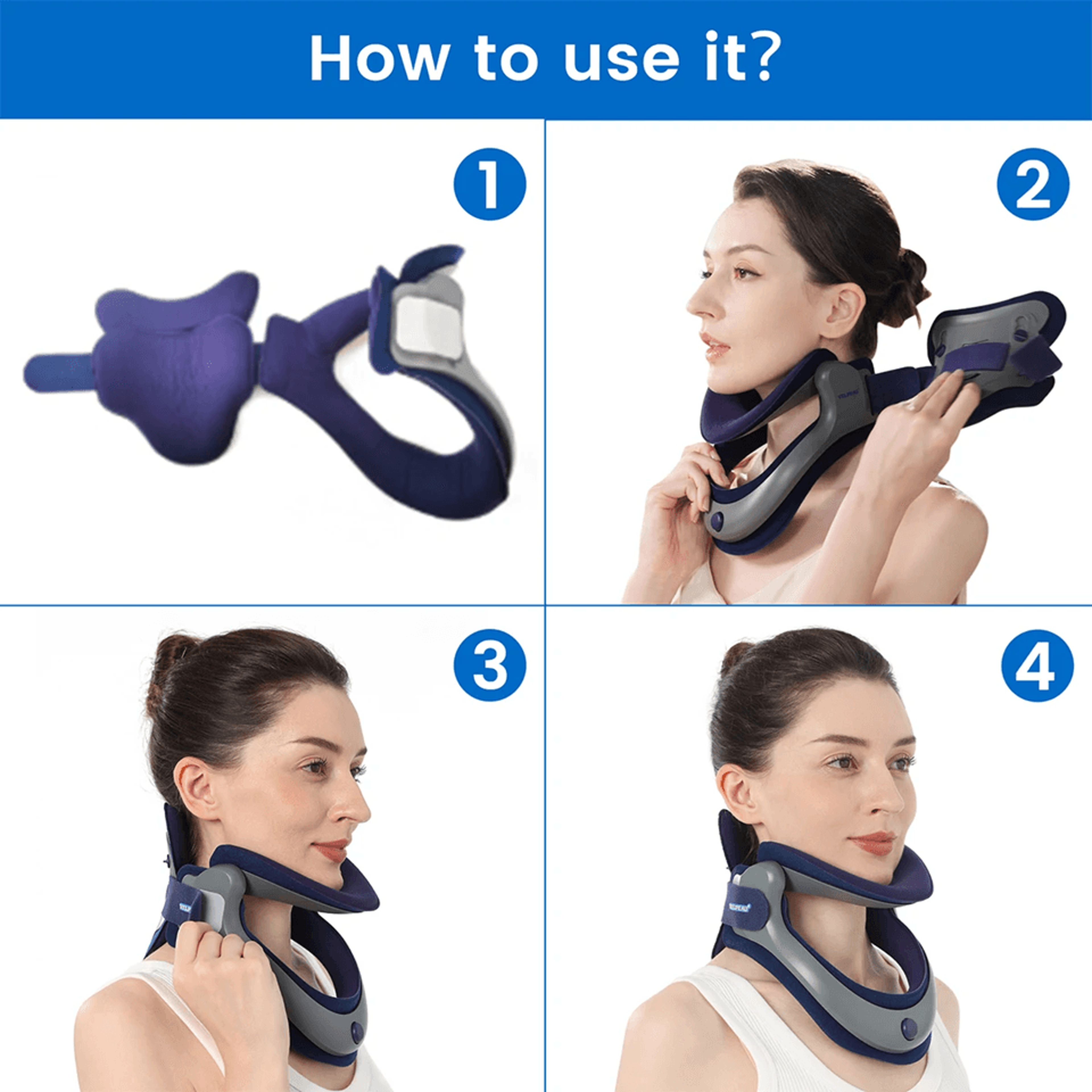 Velpeau Adjustable Neck Traction Device For Pain Relief And Posture Correction 6