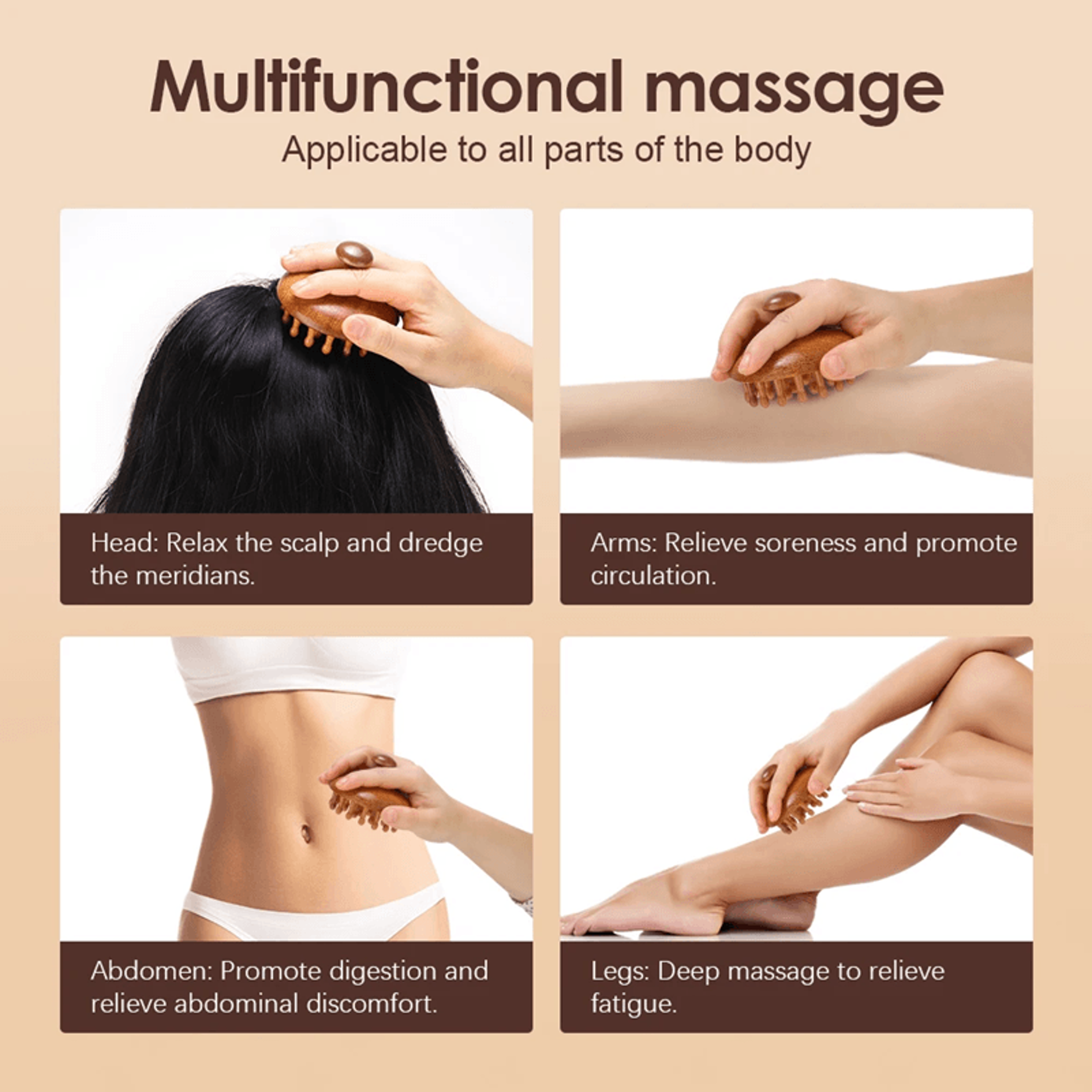 SandalEase Wood Therapy Massage Comb 3