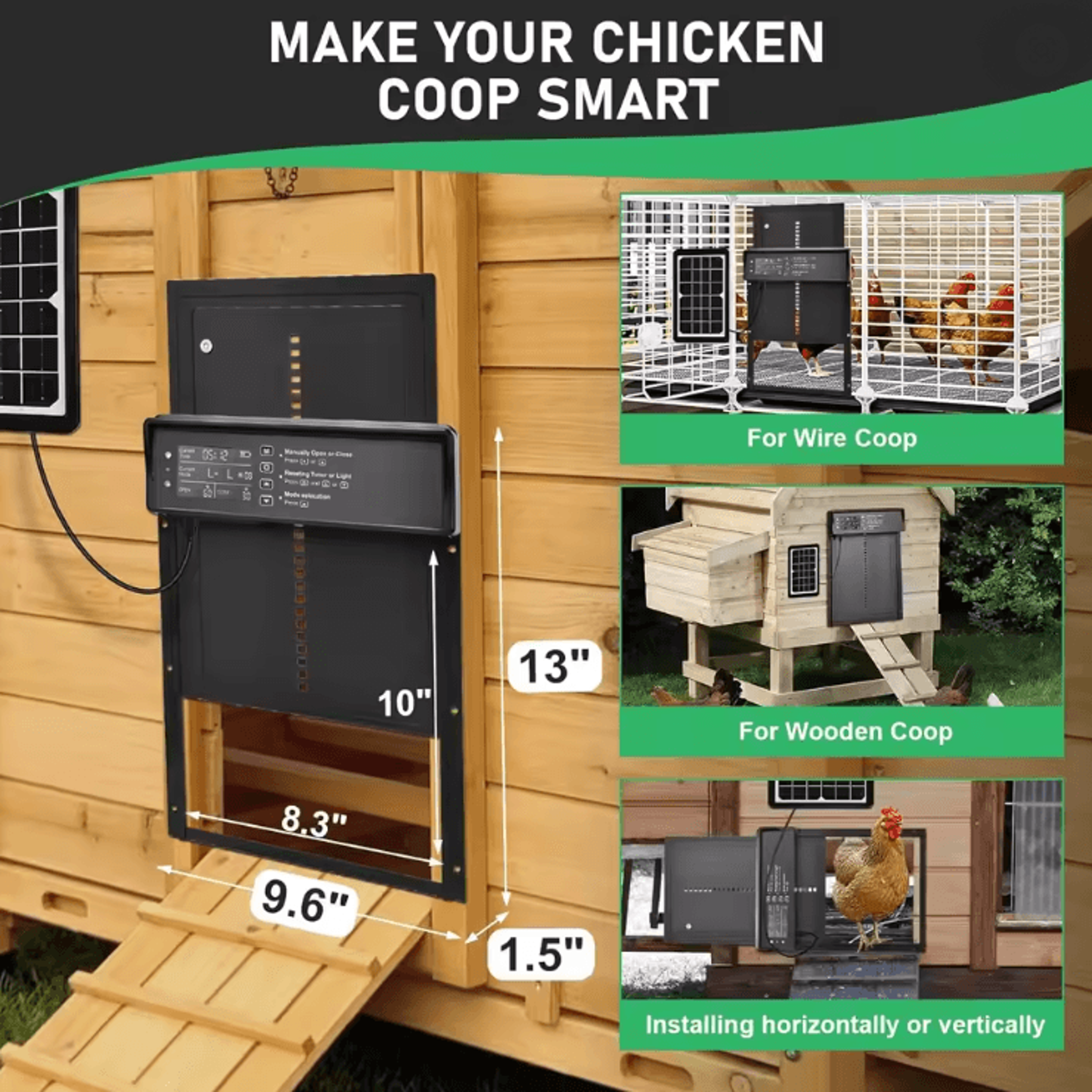 SolarGuard Automatic Chicken Coop Door With Timer And Light Sensor 3