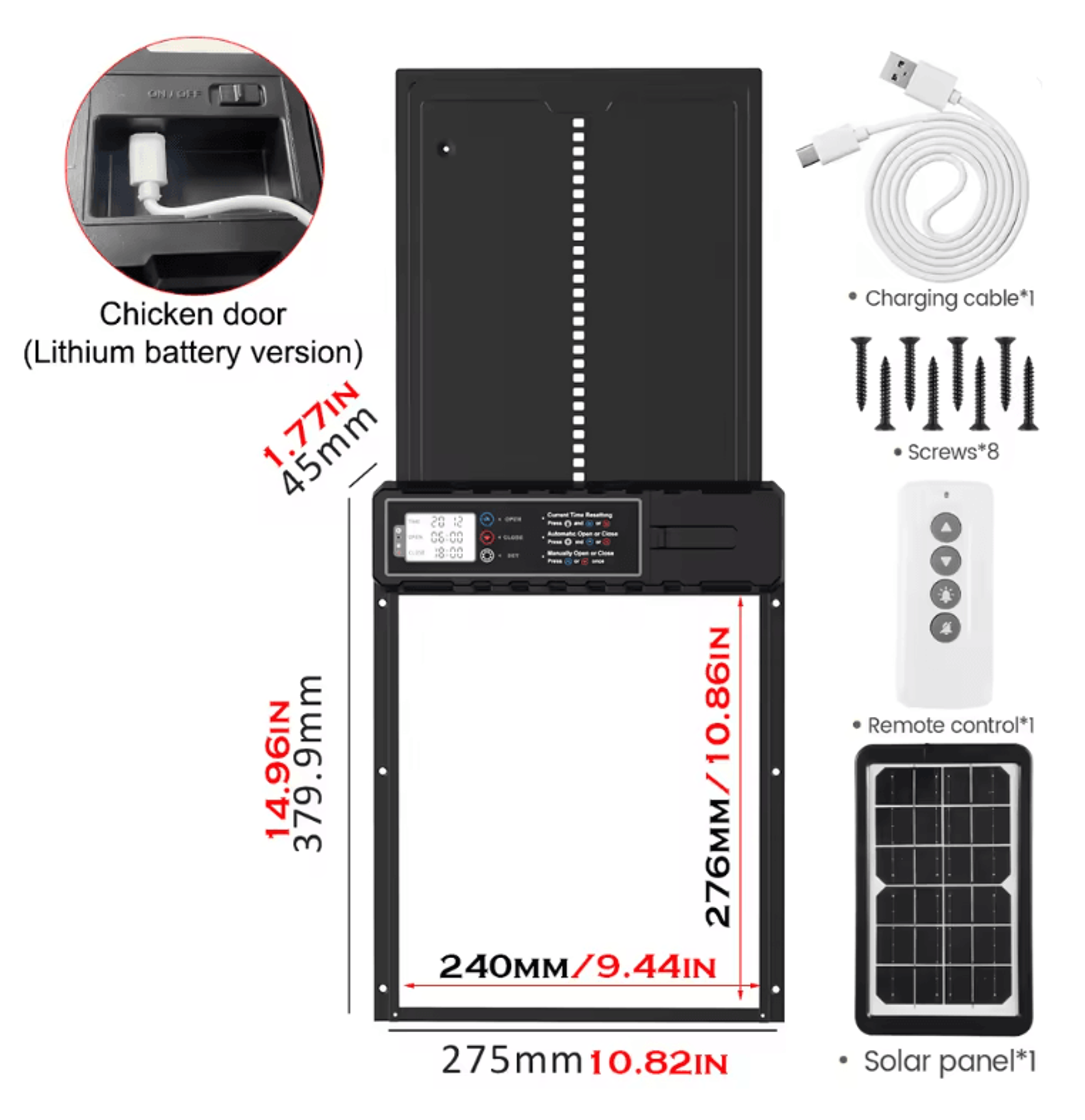 SolarGuard Automatic Chicken Coop Door With Timer And Light Sensor 5
