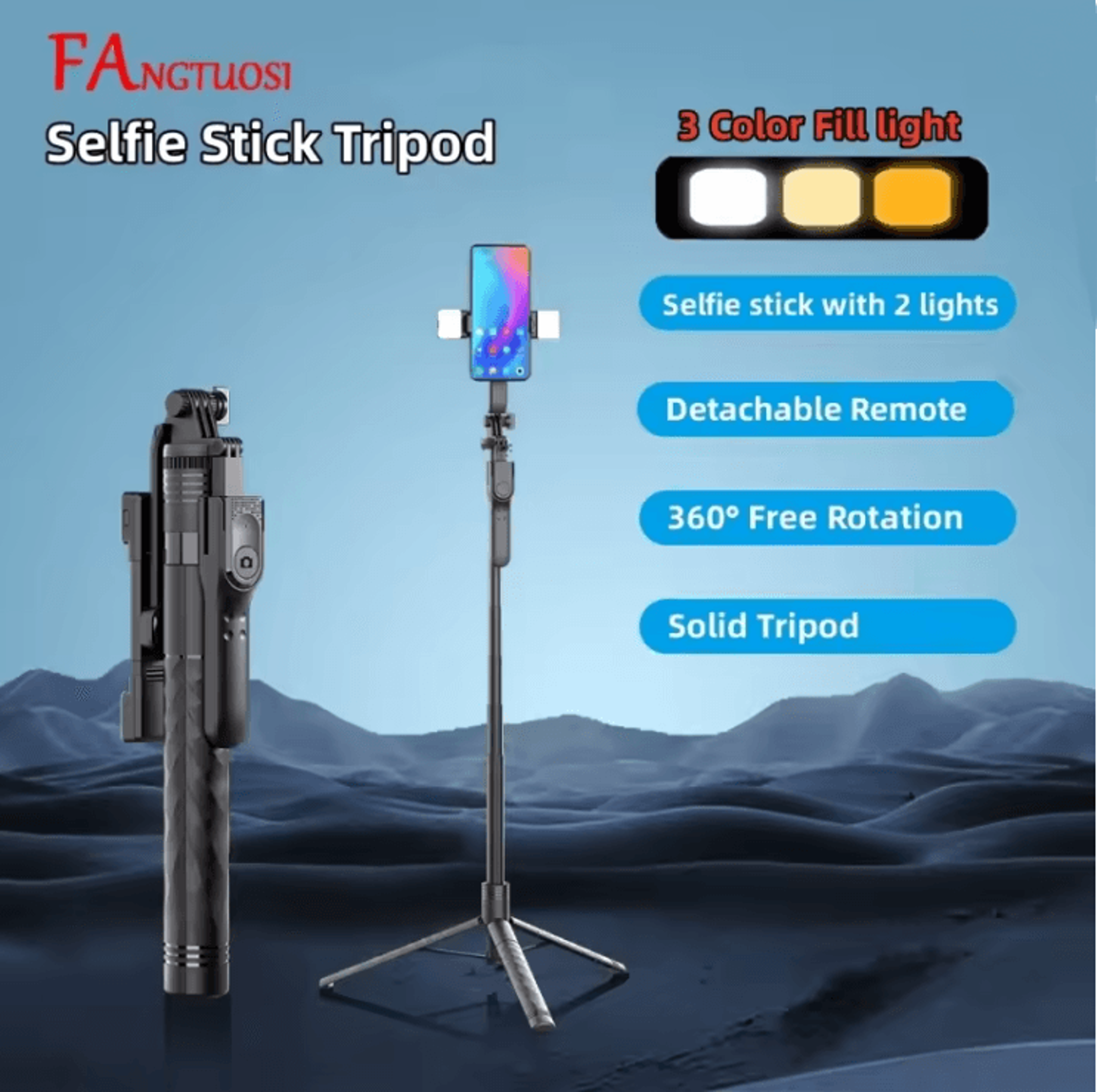 SnapMaster Pro 1750mm Wireless Selfie Stick Tripod 2