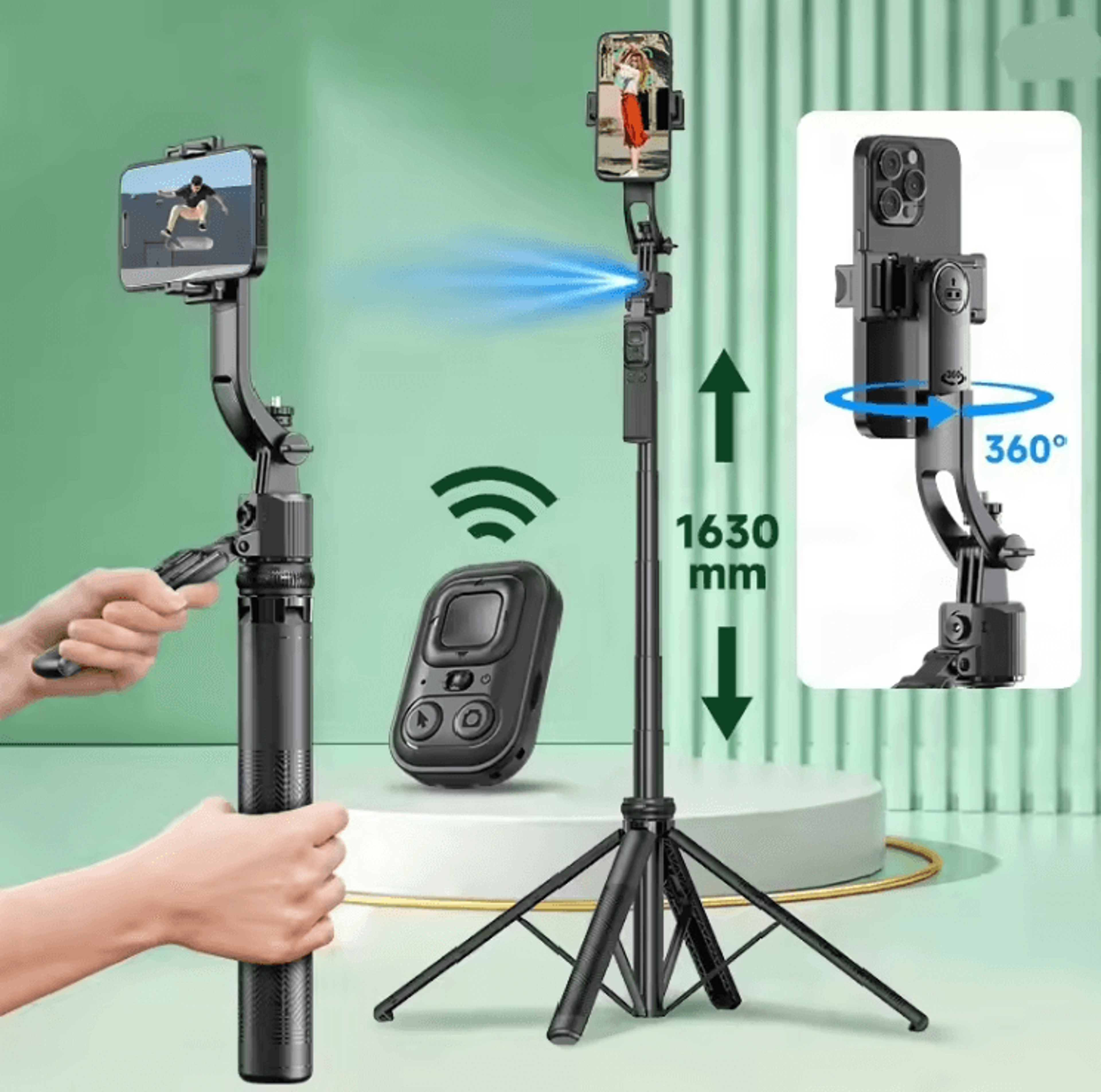 SwiftShot 5in1 Selfie Stick Gimbal Stabilizer 4