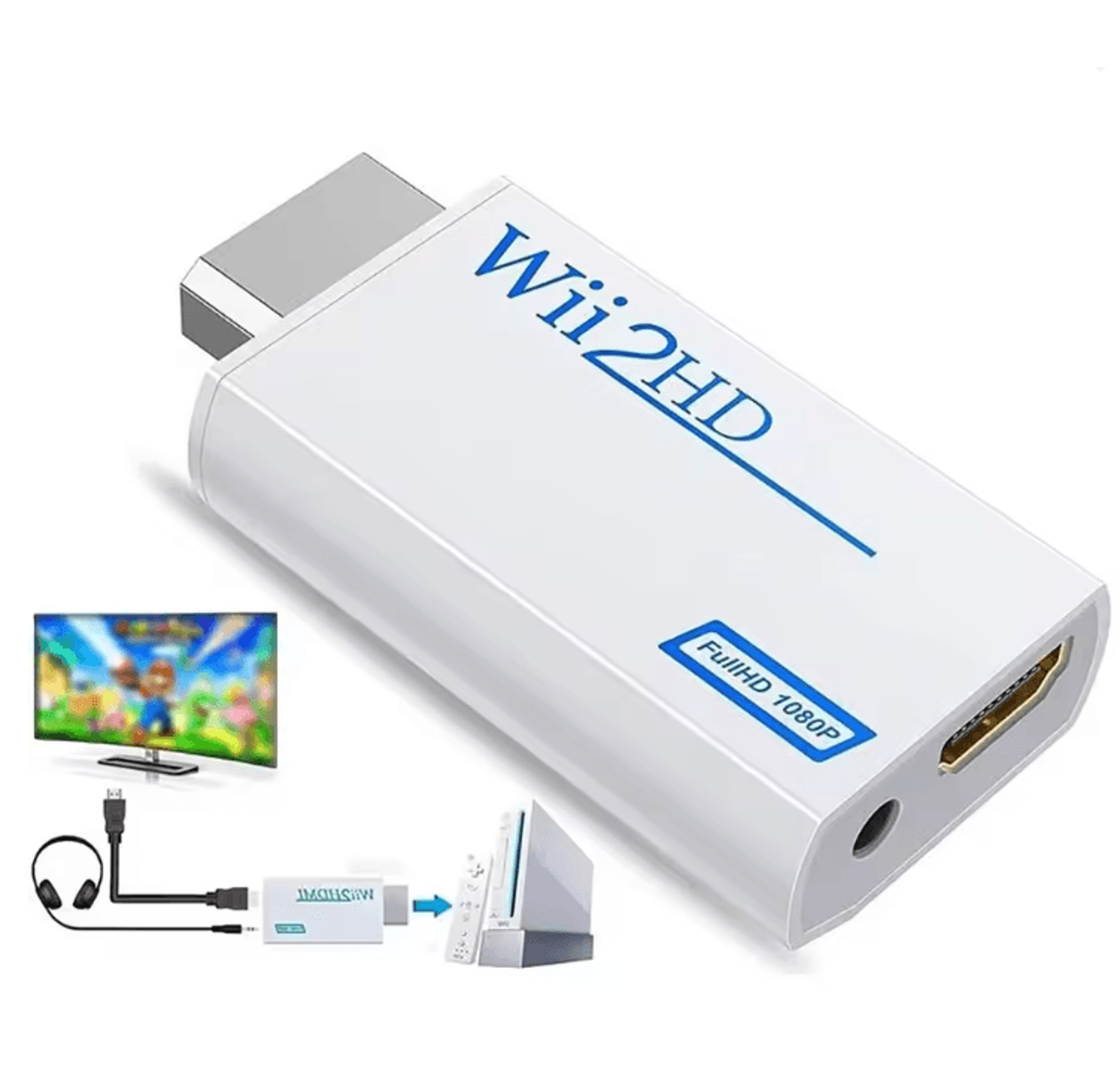 Wii To HDMI Adapter Converter With 35mm Audio Output 0