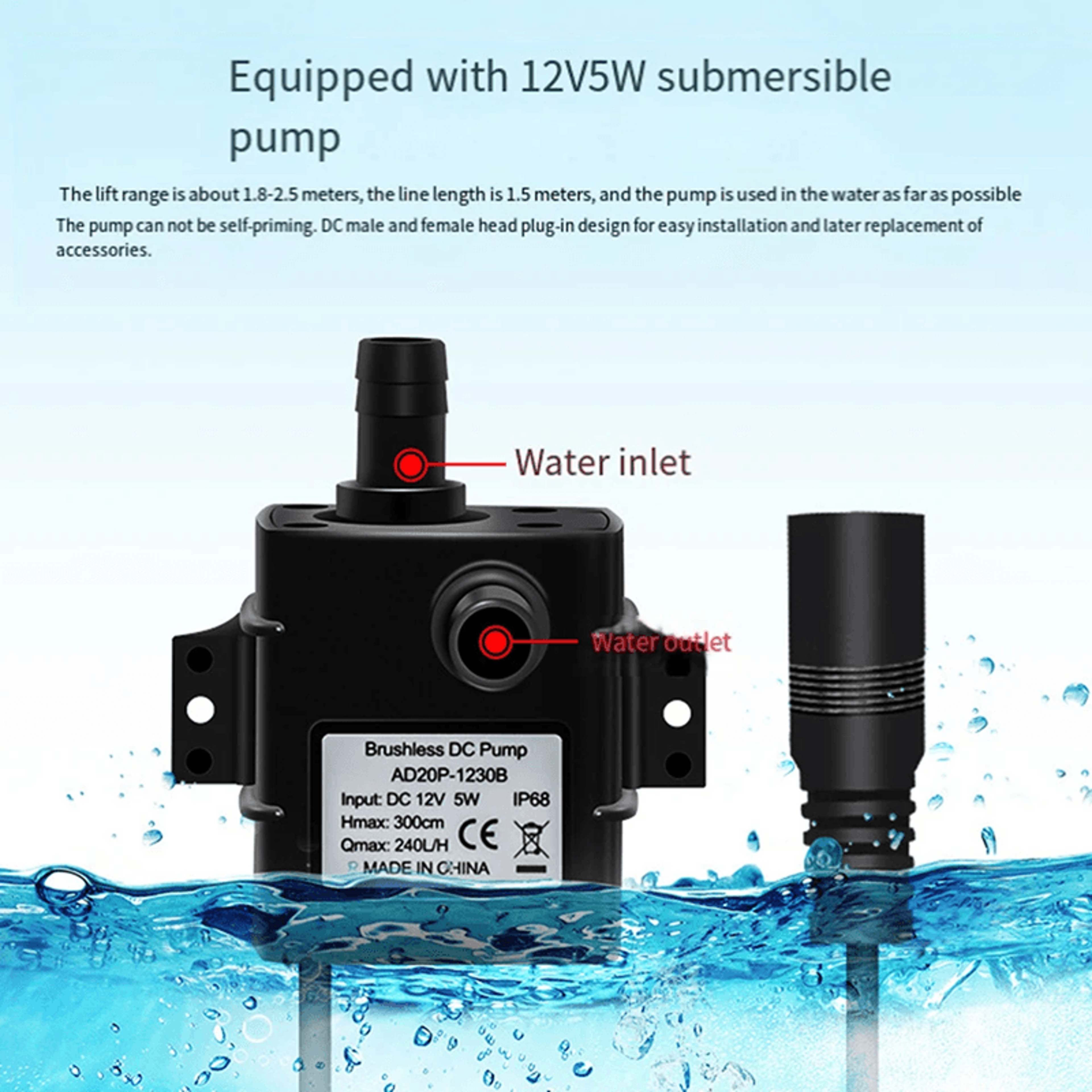 EcoFlow 12V Solar Water Pump For Pond And Fish Tank Circulation 4