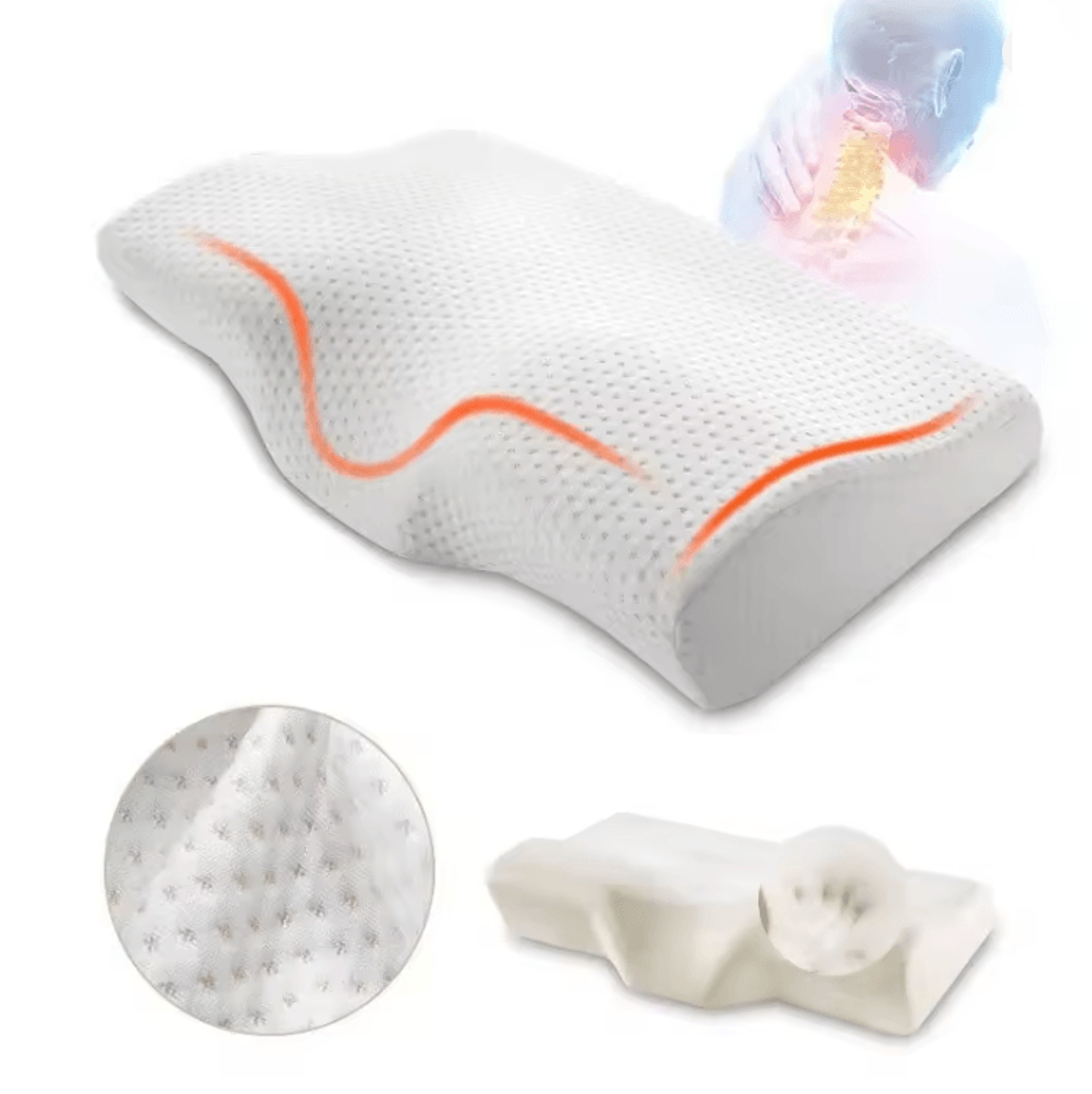 OrthoCloud Memory Foam Cervical Pillow For Neck Support And Pain Relief 0