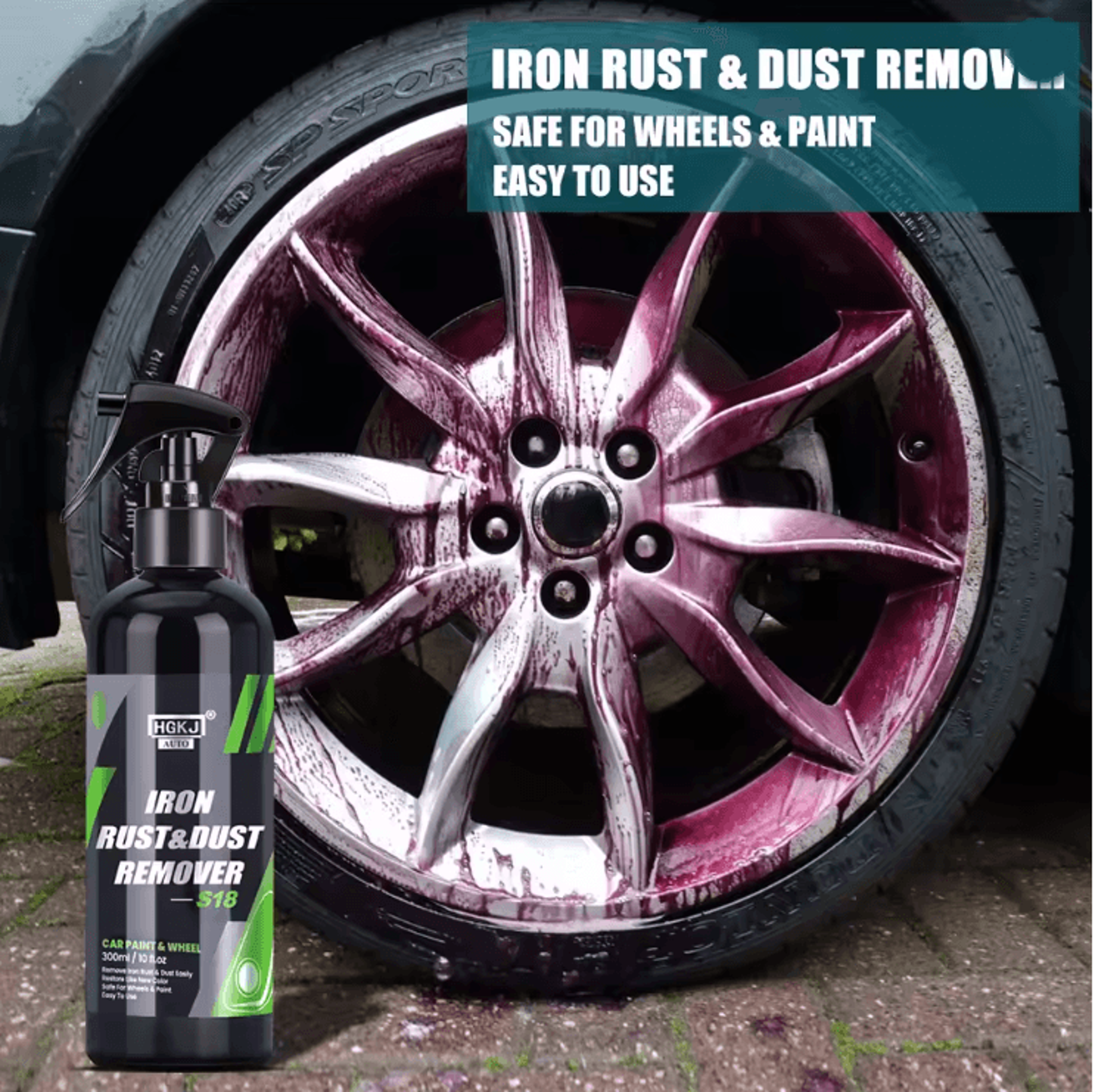 HGKJ Iron Dust Remover Spray For Car Paint And Wheels 0