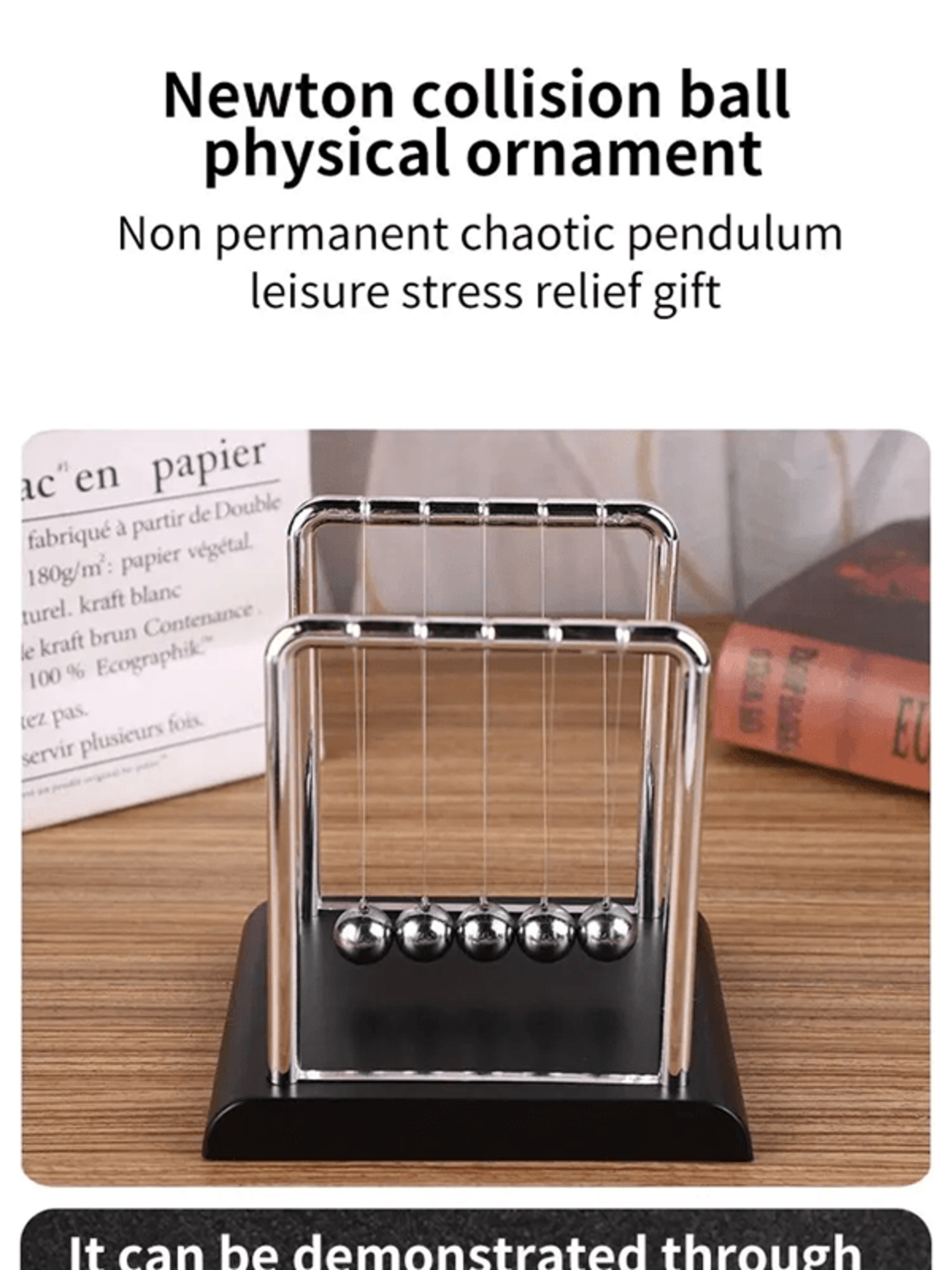 Executive Balance Steel Ball Newton Pendulum Desk Toy  Interactive Desktop Science  Stress Relief 1
