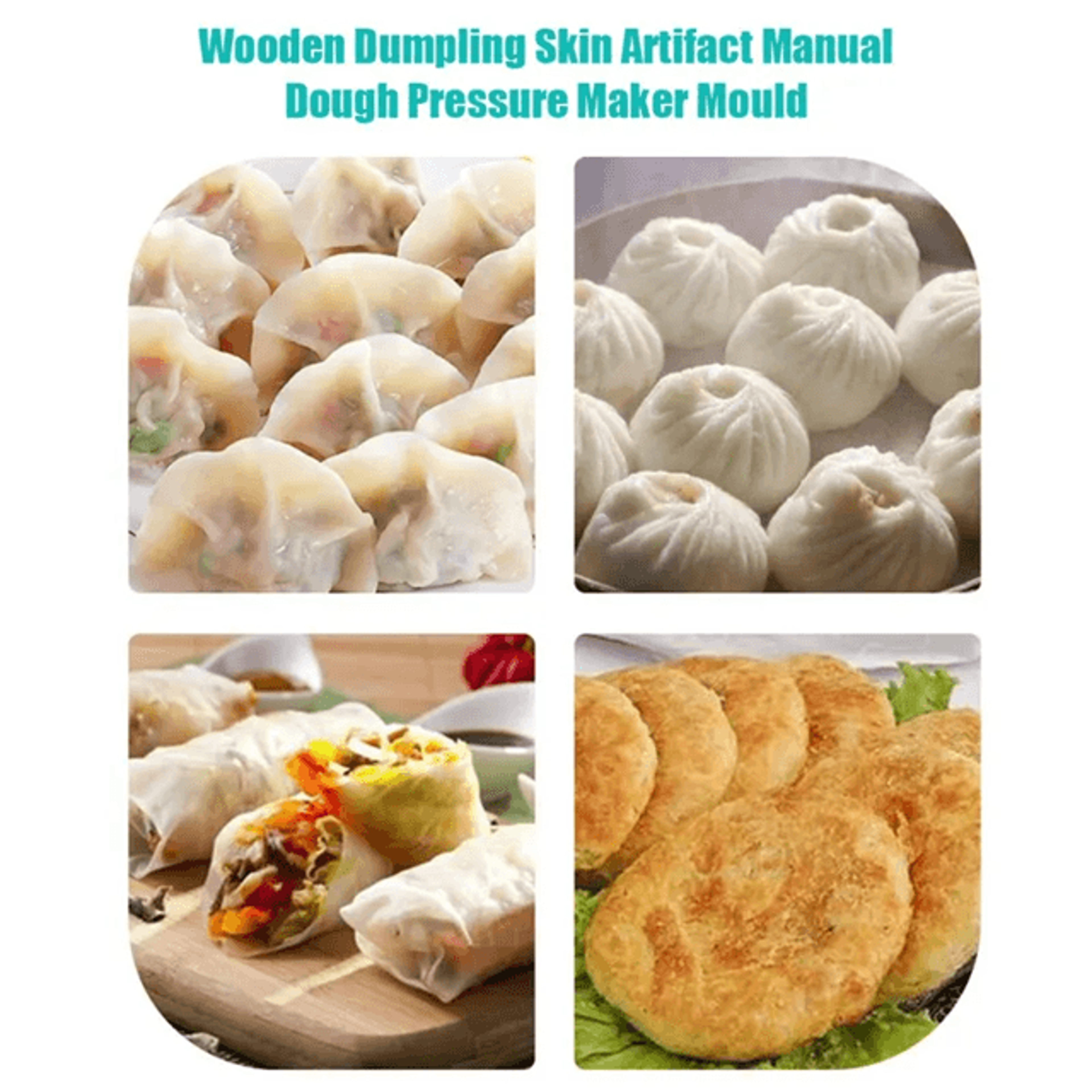 WoodCraft Dumpling  Pastry Press  Easy Dumpling Wrapper Maker 1