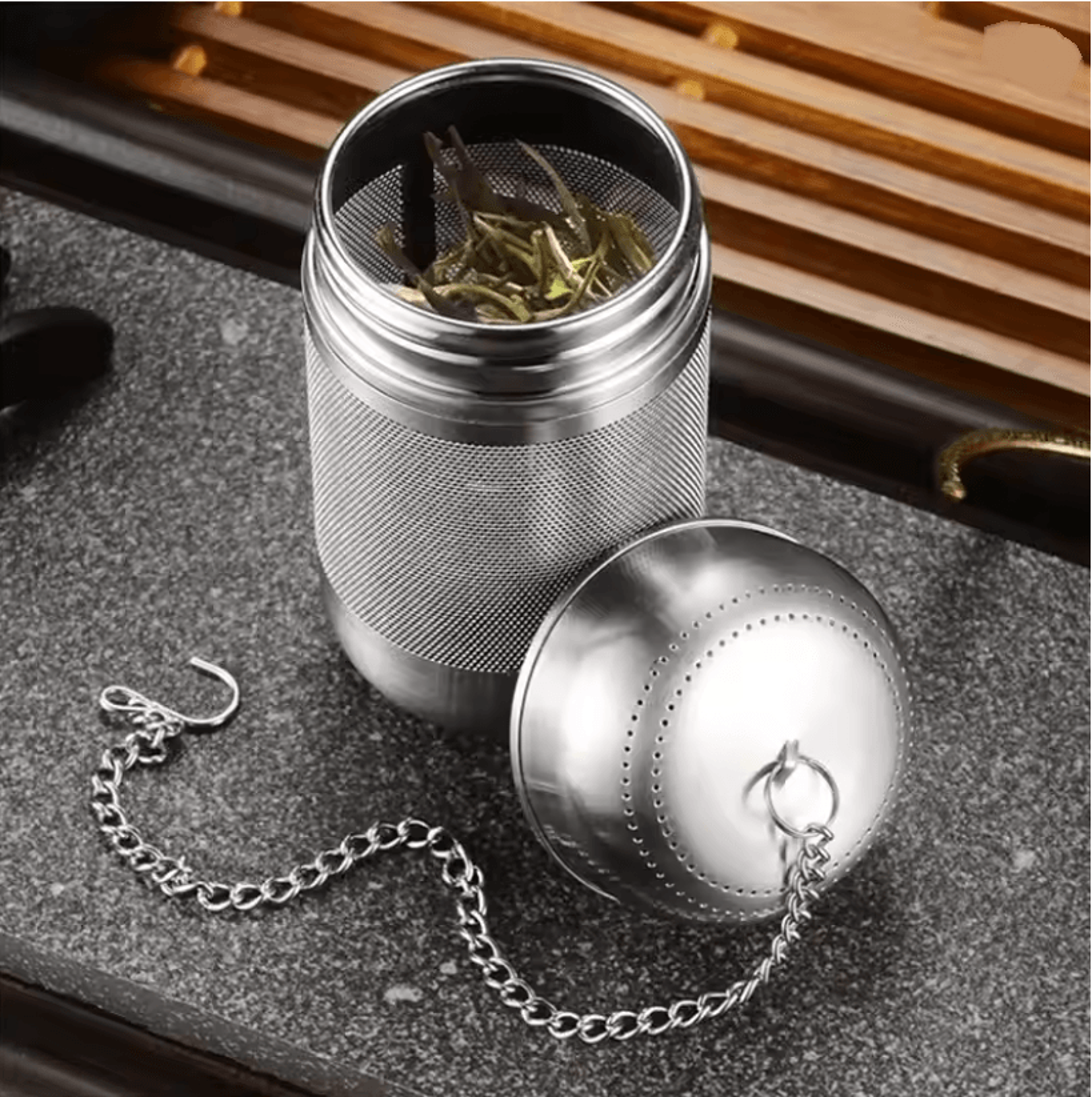 BrewEase Stainless Steel Tea Infuser Ball With Fine Mesh Filter 1