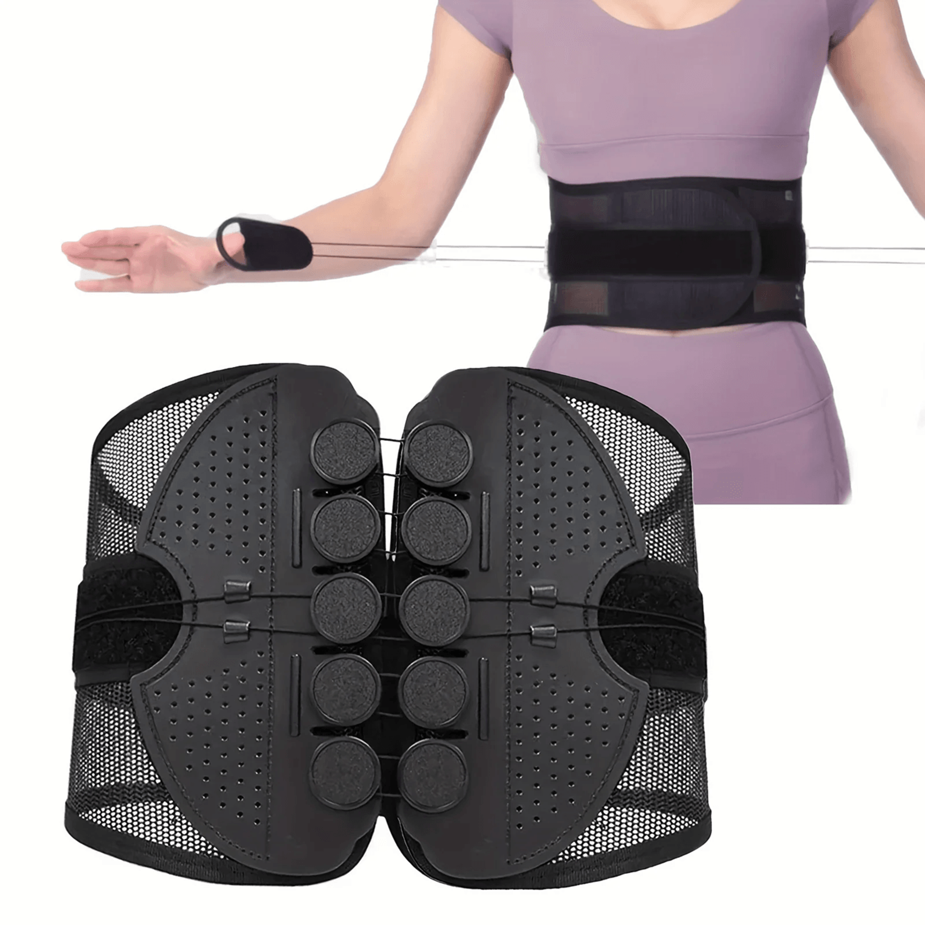 AirFlex Adjustable Sports Waist Support Belt  Breathable Mesh Back Brace For Fitness Hiking  Everyd 1