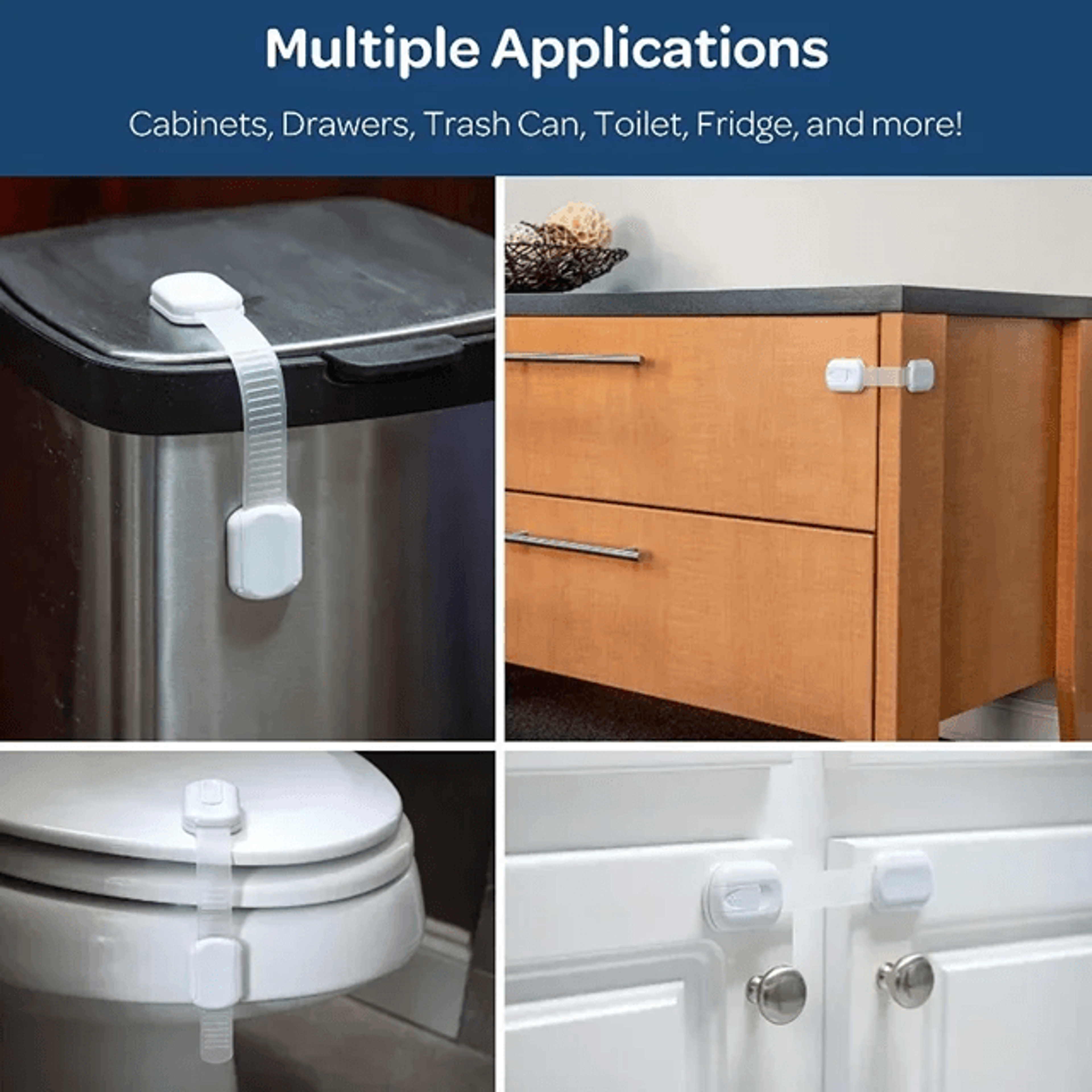 securelatch baby safety lock set – adhesive childproof cabinet and drawer locks