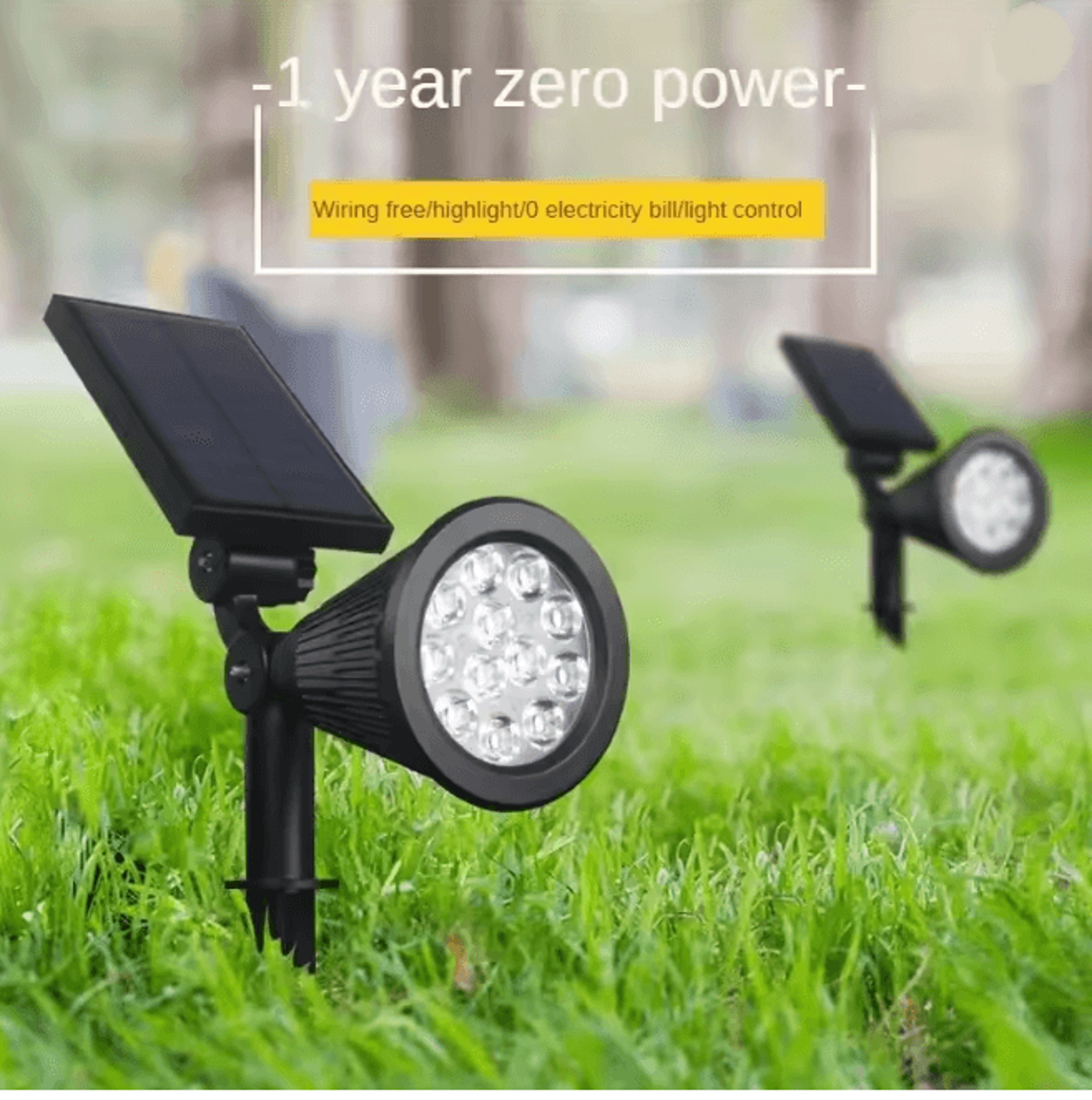 solarglow garden spotlight 2-pack – outdoor solar landscape spotlight with smart light control & waterproof design