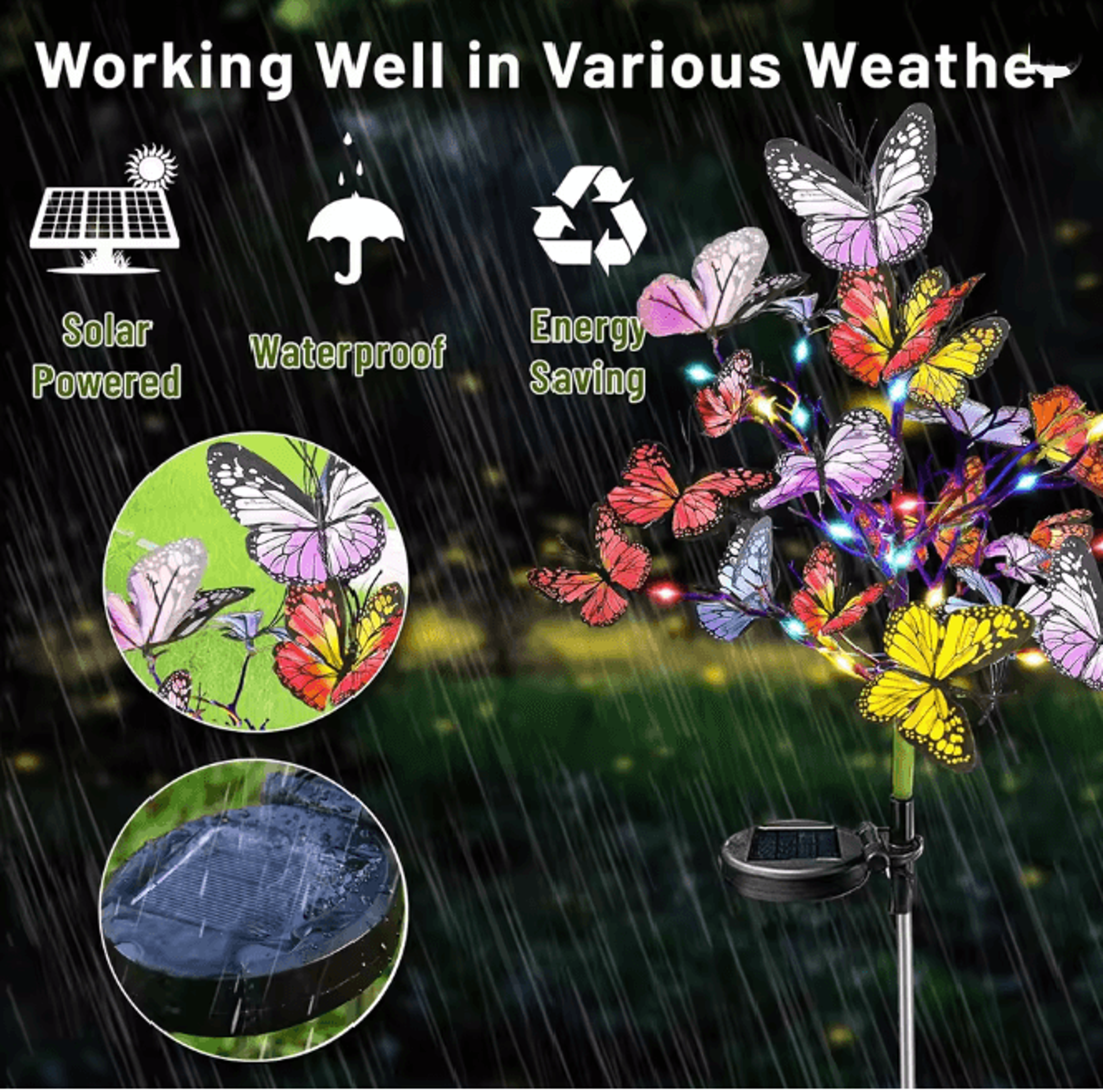 LumiWings Solar Butterfly Flower Garden Light Outdoor Decorative Lamp 1