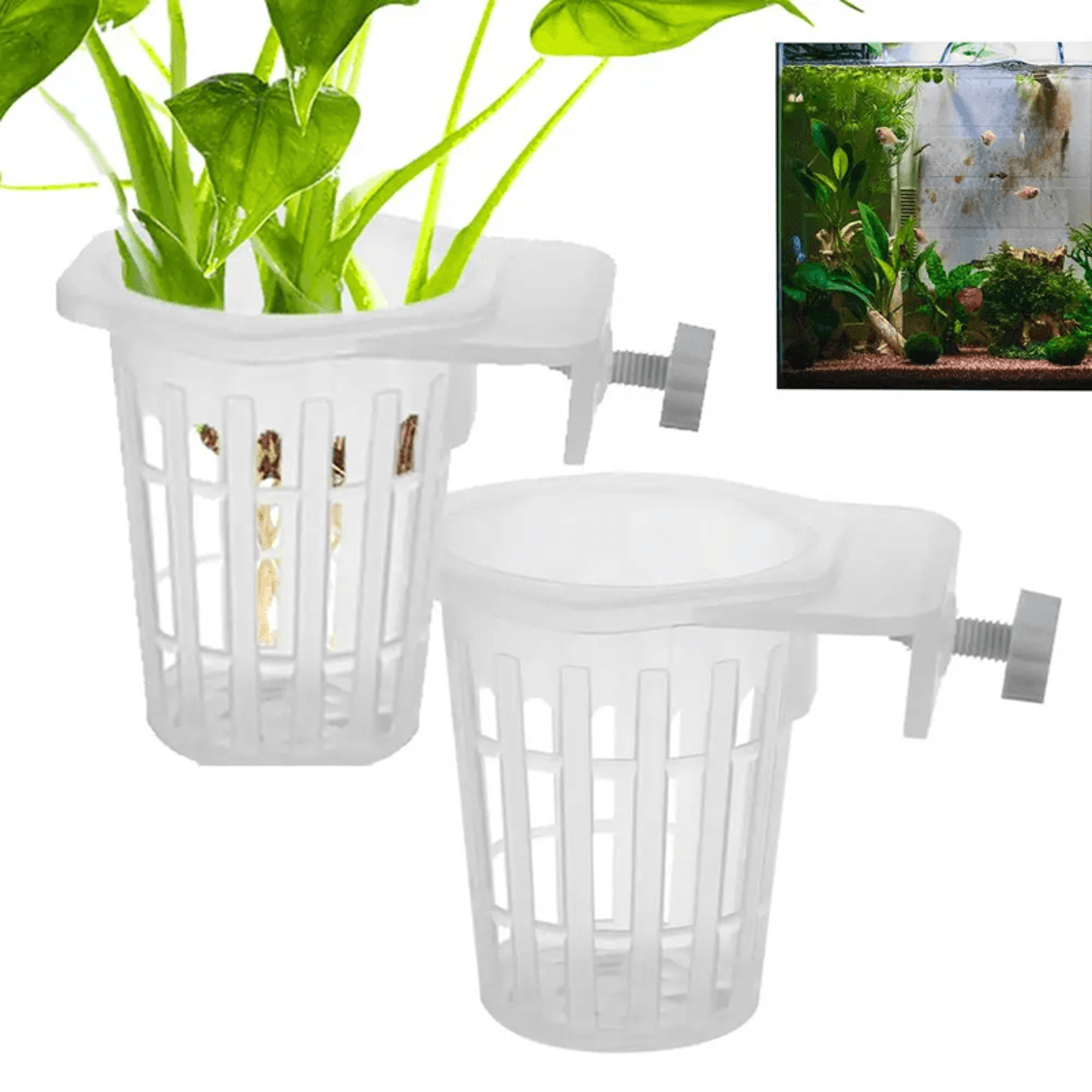 AquaBloom Hydroponic Planting Cups  2 Pack Floating Aquatic Plant Holders For Aquariums 2