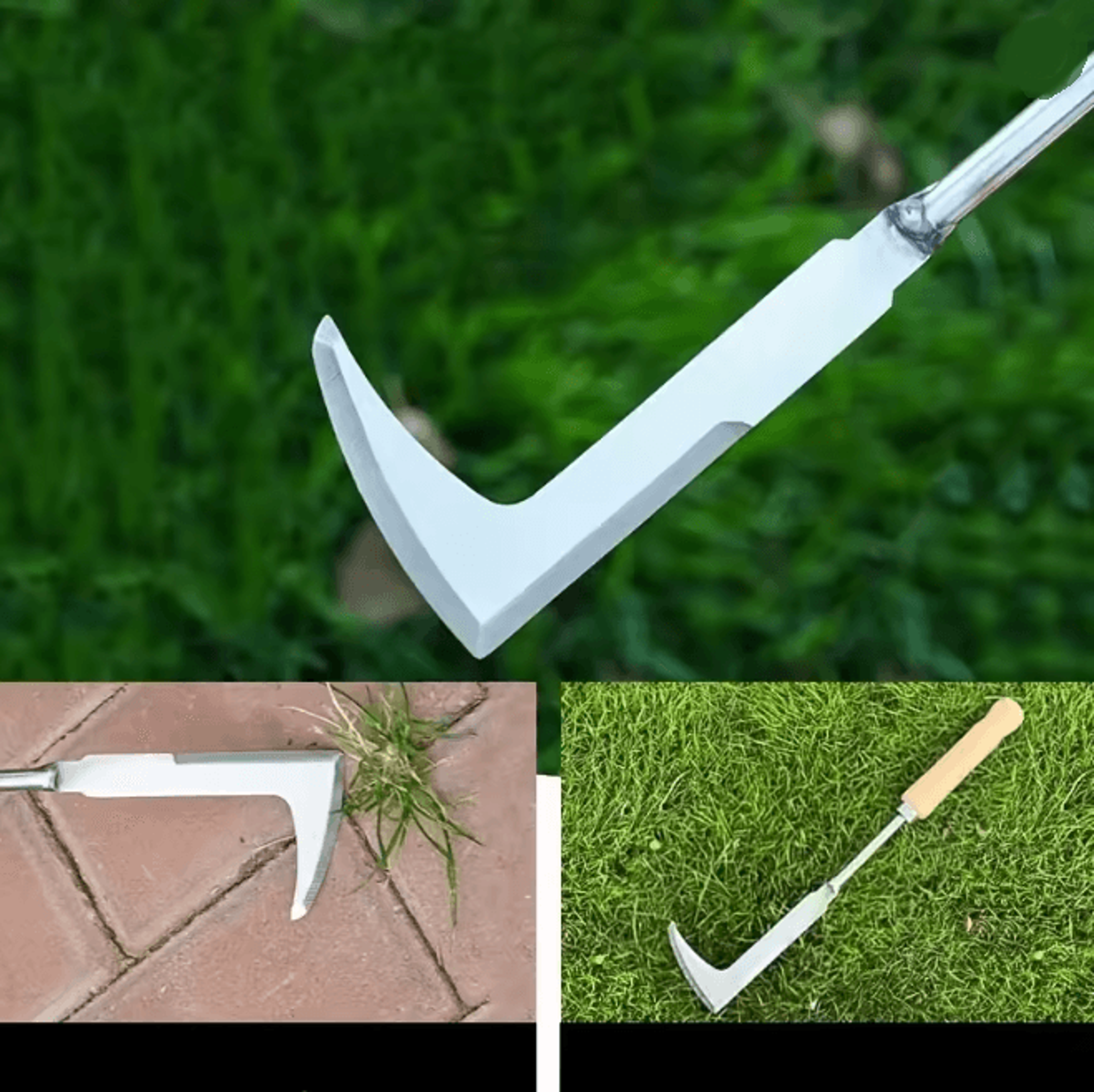 WeedMaster Stainless Steel L Shaped Garden Weeding Tool 1