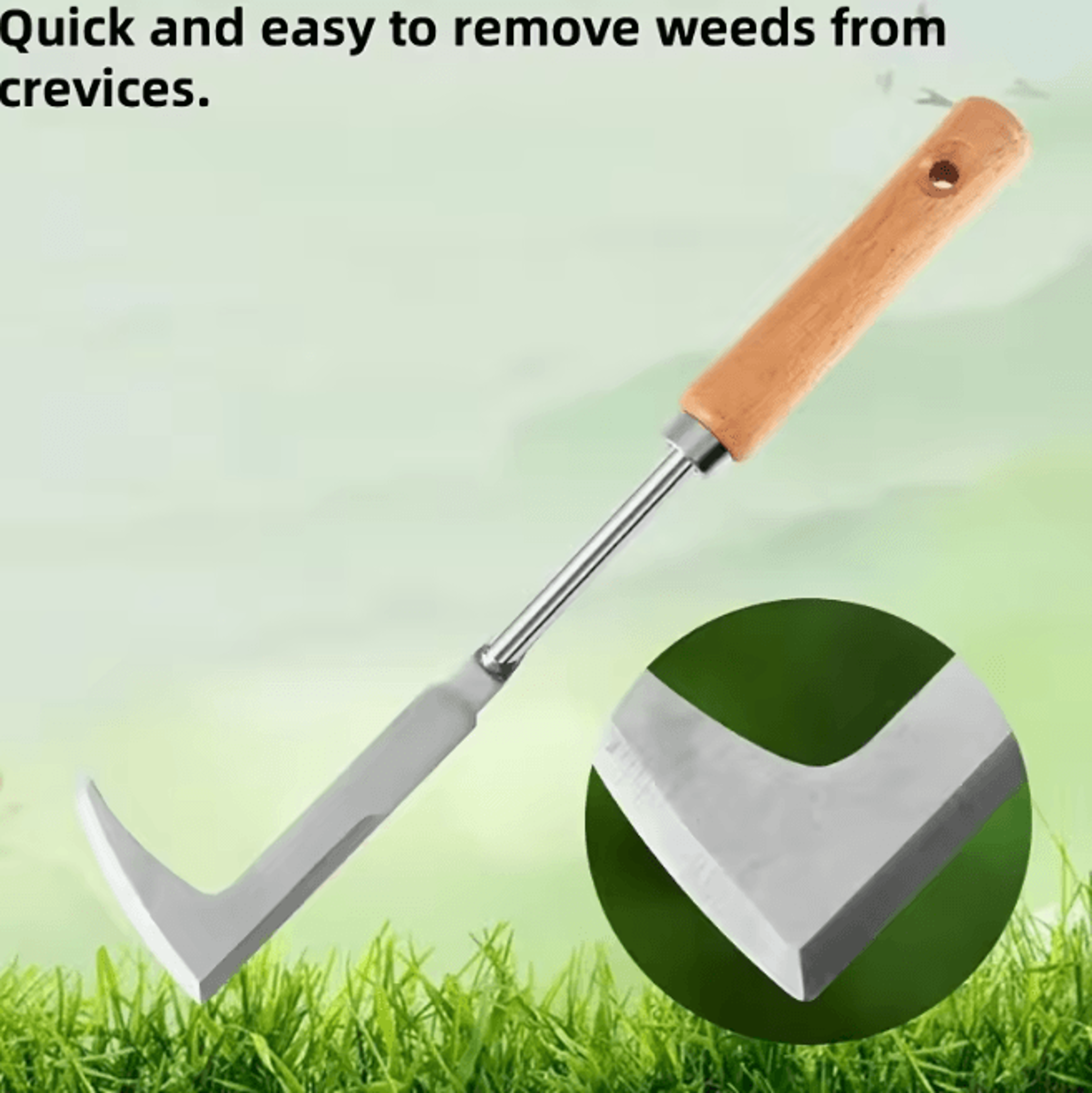 WeedMaster Stainless Steel L Shaped Garden Weeding Tool 3