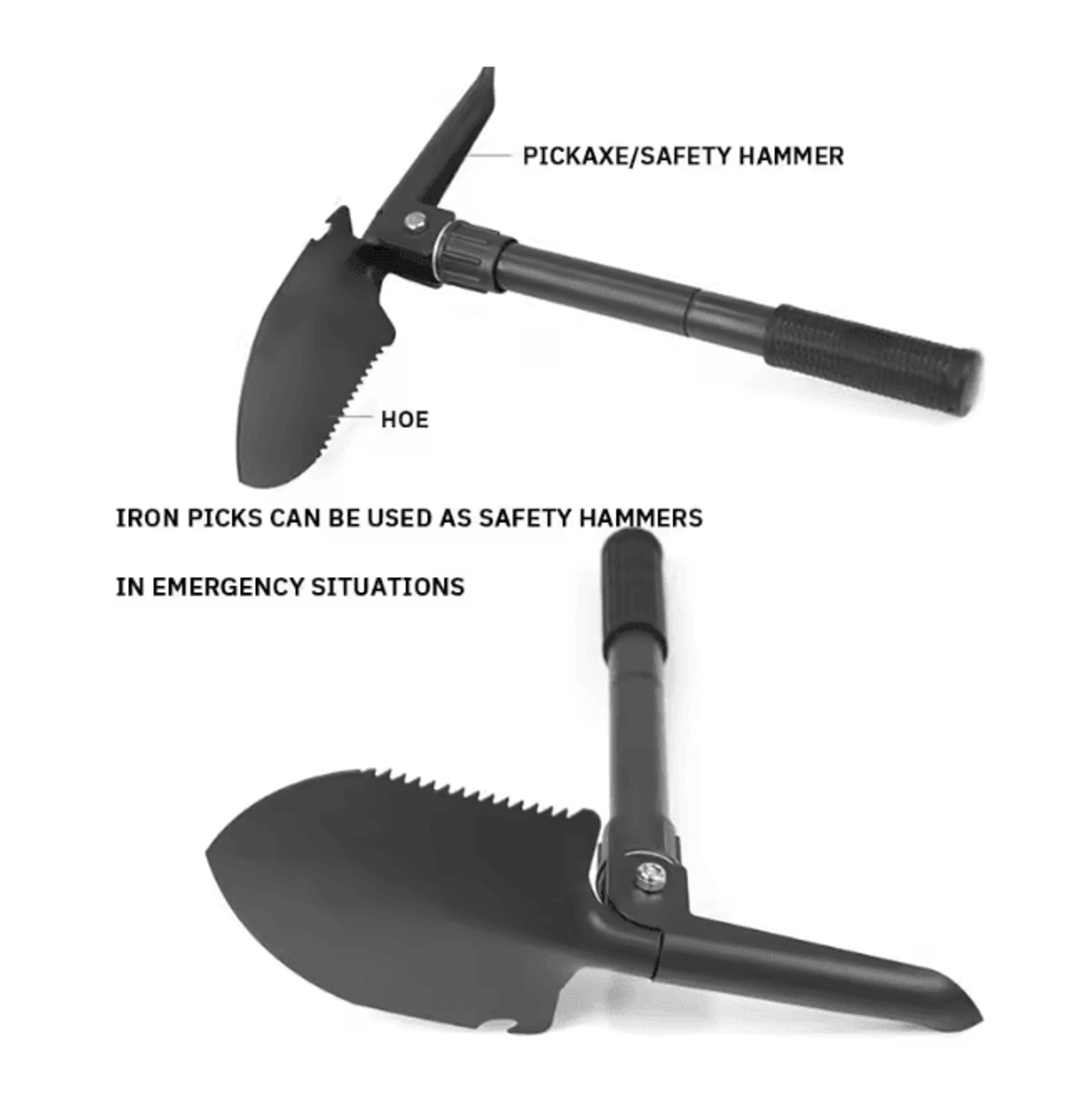TactixPro Folding Military Shovel Multifunctional Survival Tool 1