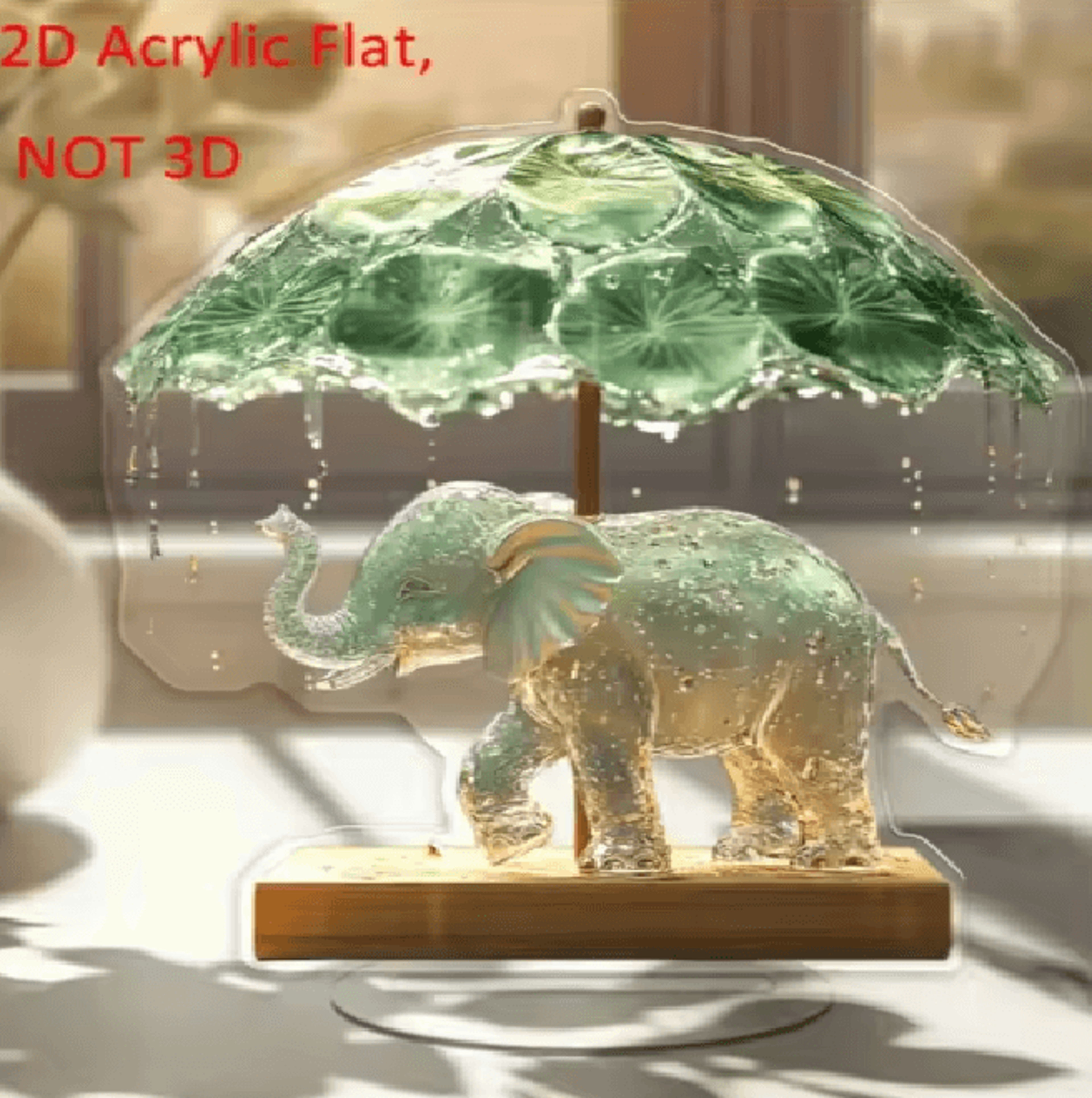 EleGrace Bohemian Elephant Figurine With Lotus Umbrella Home Decor 3