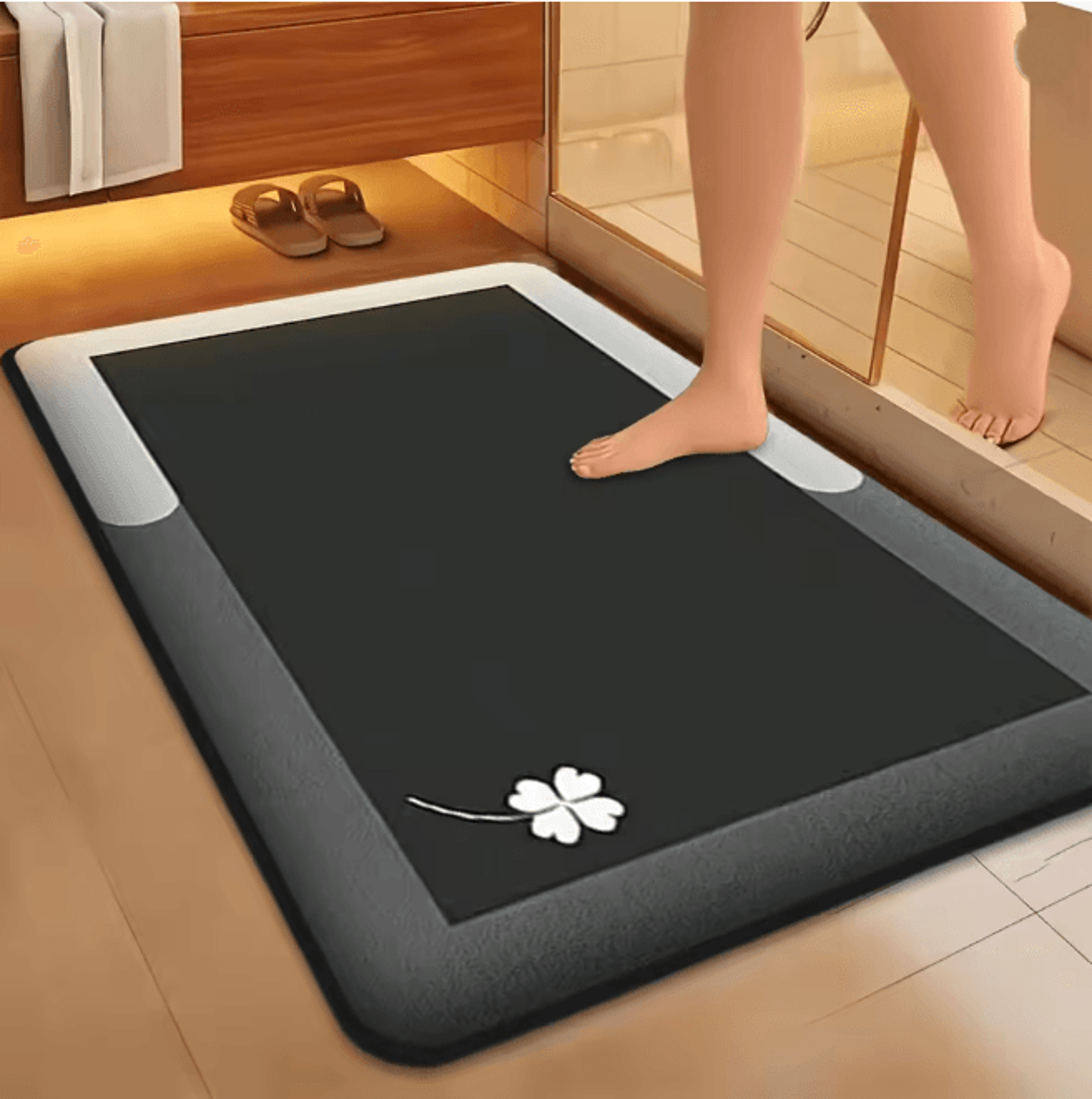 plushflannel thickened absorbent bath & floor mat