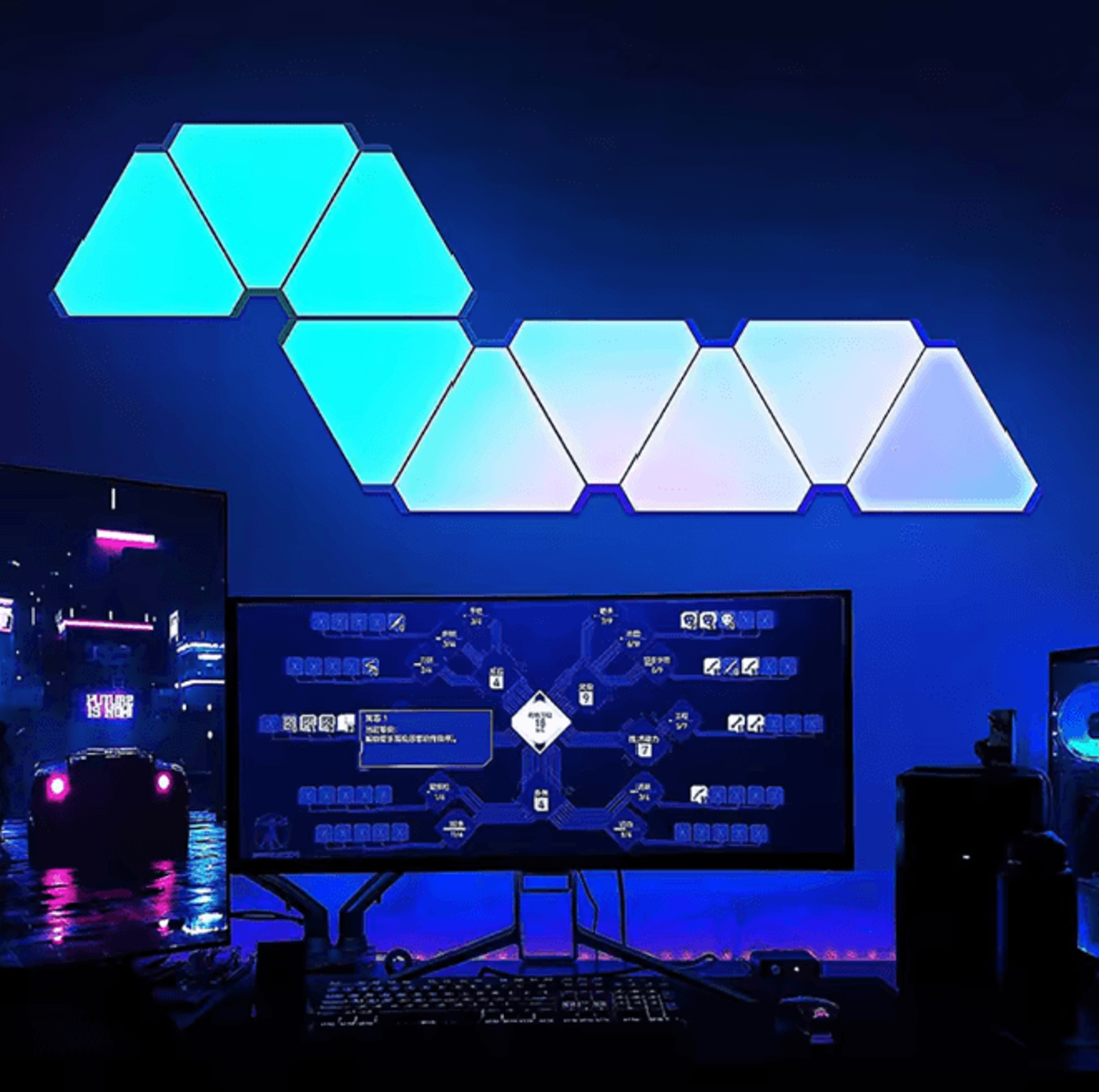 LumiSync WiFi Bluetooth LED Triangle Wall Light 0