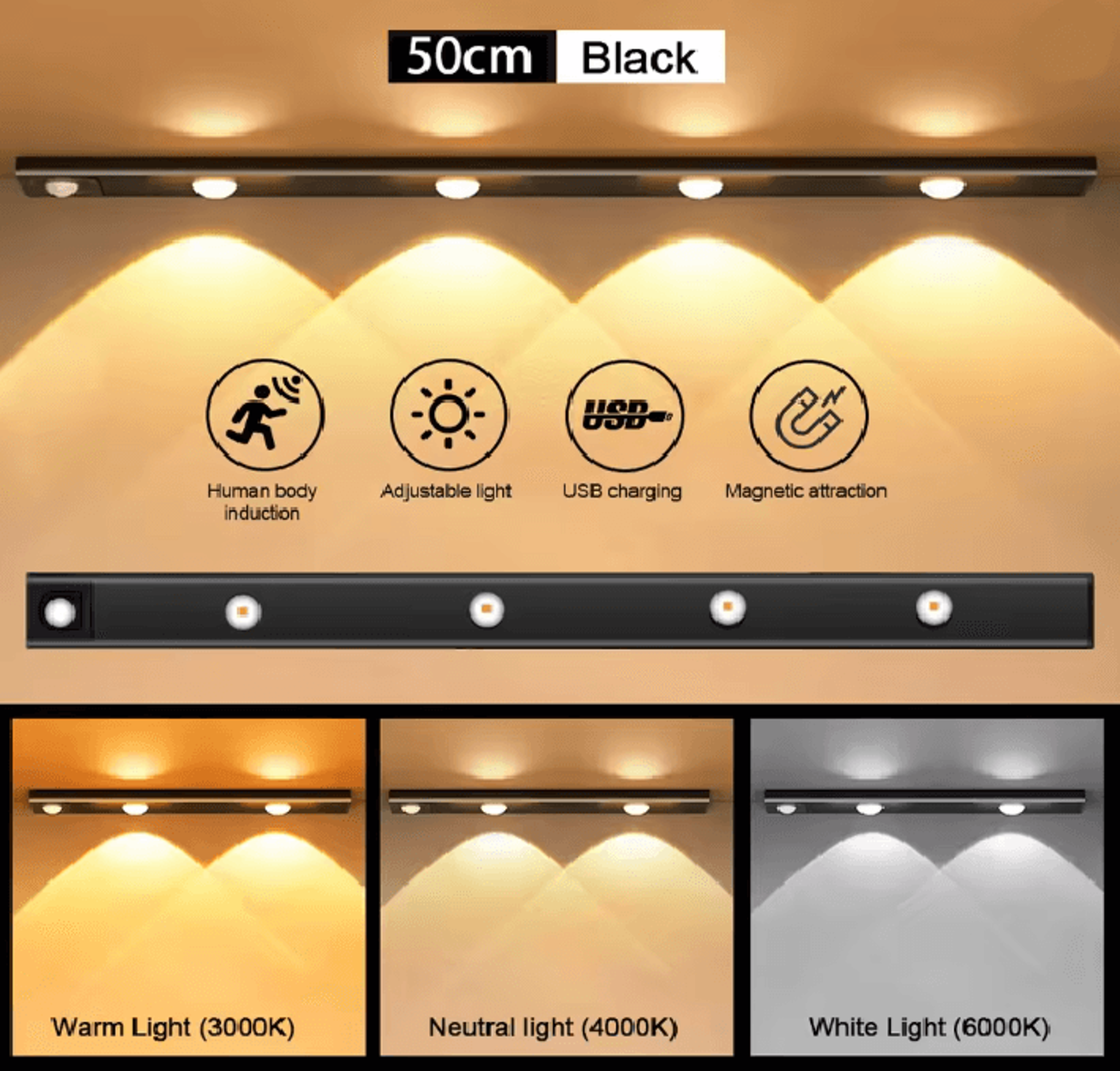 LumiSense Motion Sensor LED Light Bar 4